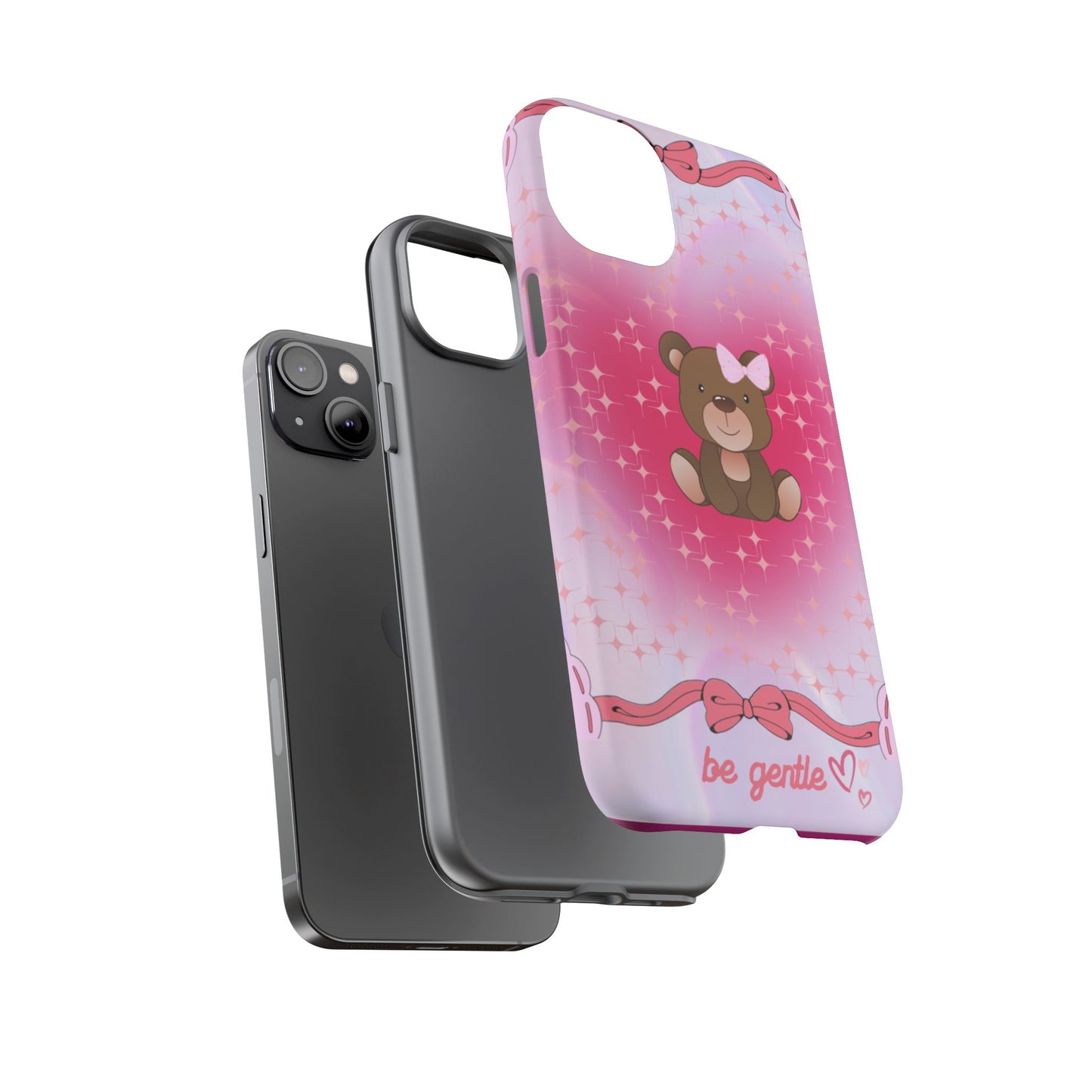 Cute Bear iPhone Case - 'Be Gentle' Design for Kids & Animal Lovers