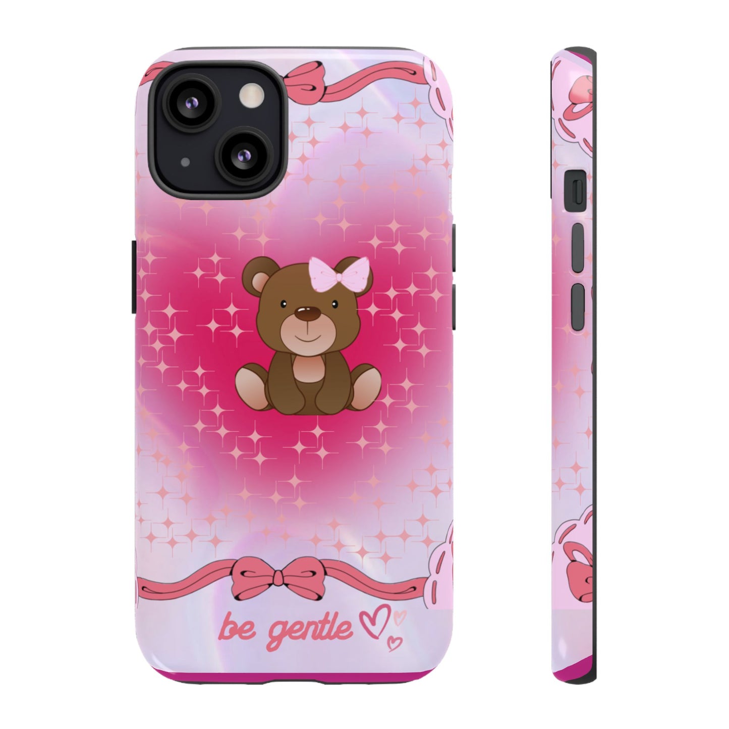 Cute Bear iPhone Case - 'Be Gentle' Design for Kids & Animal Lovers