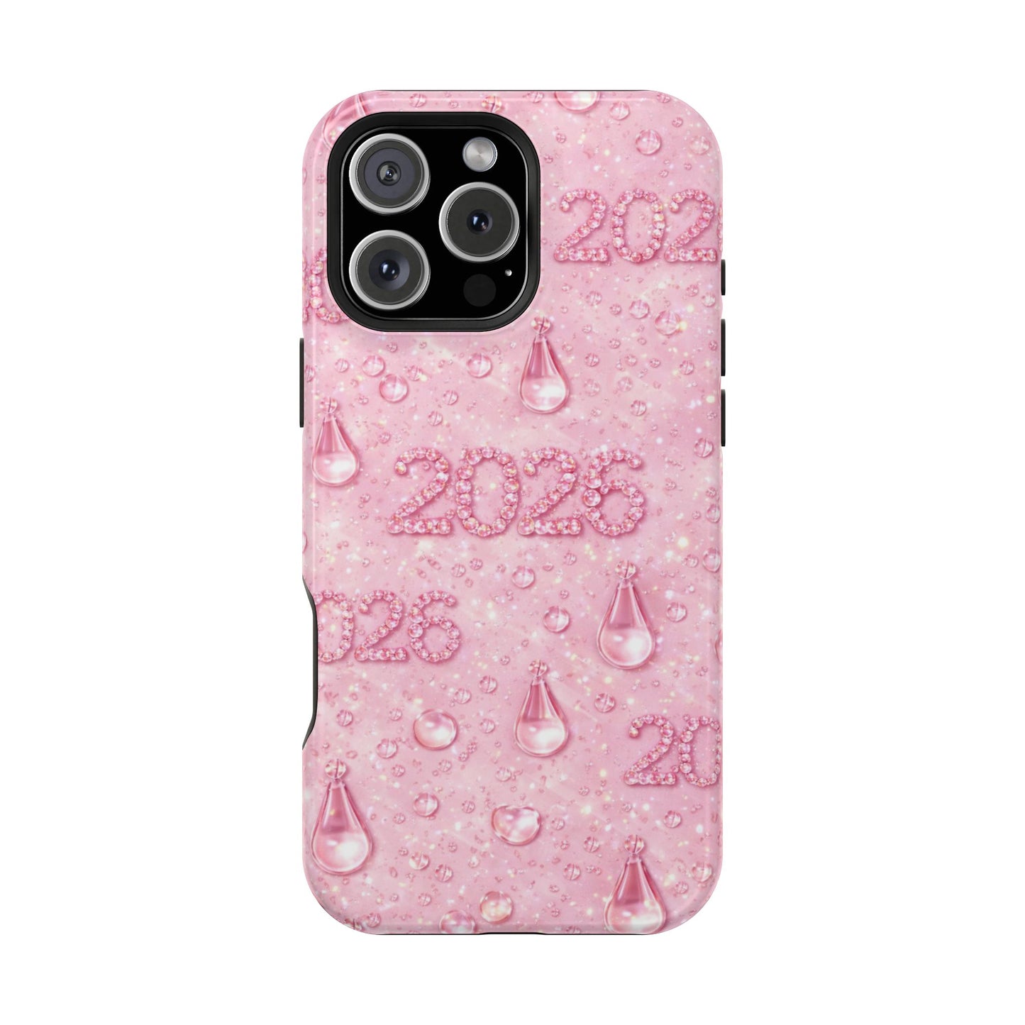 2026 Pink Waterdrop Phone Case — Impact-Resistant Protective Cover