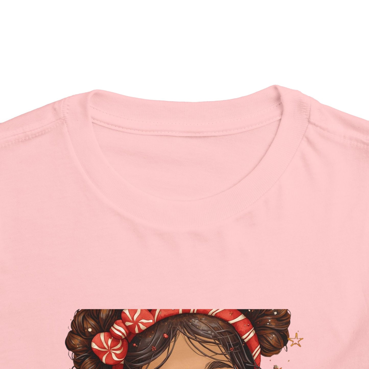 Toddler Tee — Cute Girl Holding Hot Cocoa Illustration (Holiday Cozy Kids Shirt)