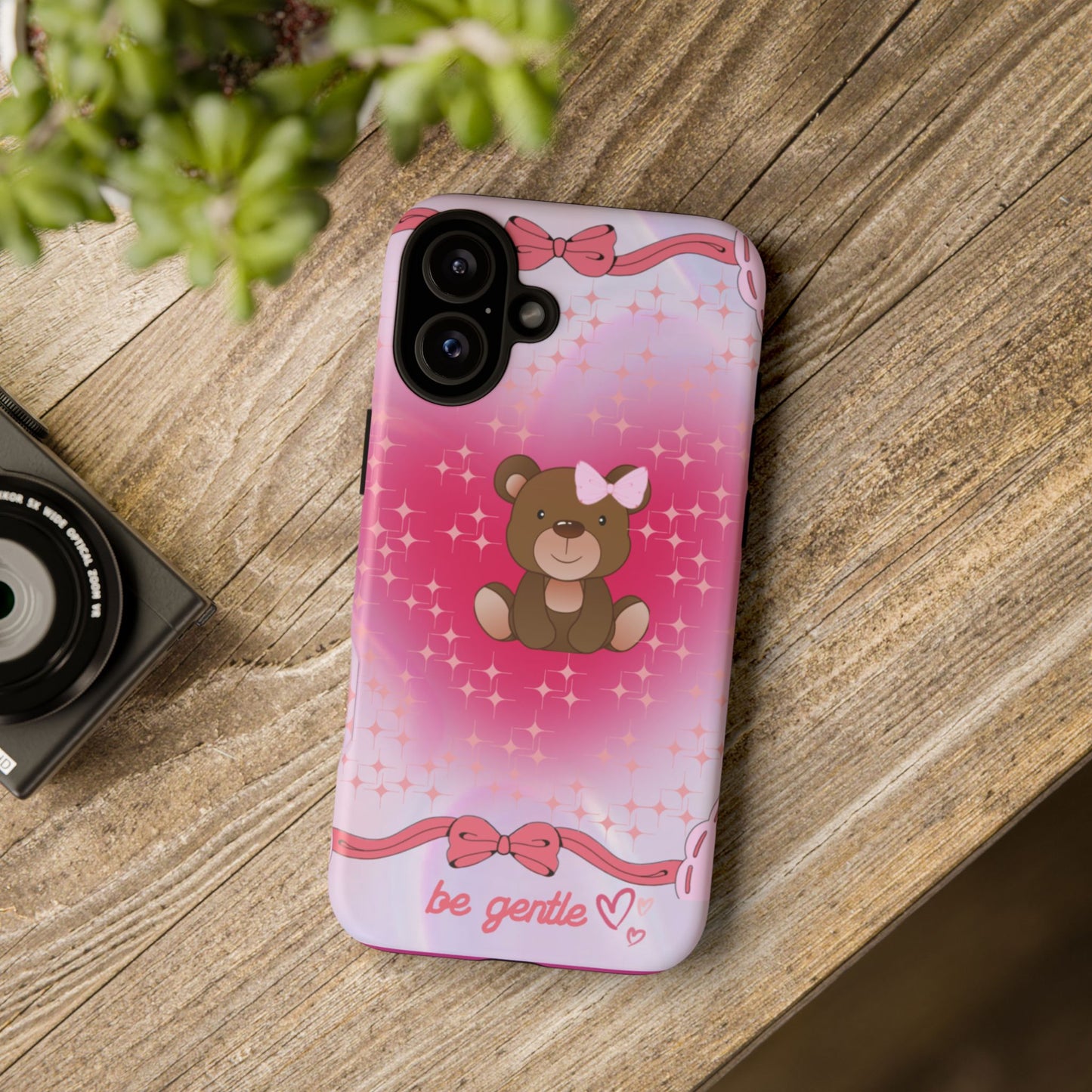 Cute Bear iPhone Case - 'Be Gentle' Design for Kids & Animal Lovers