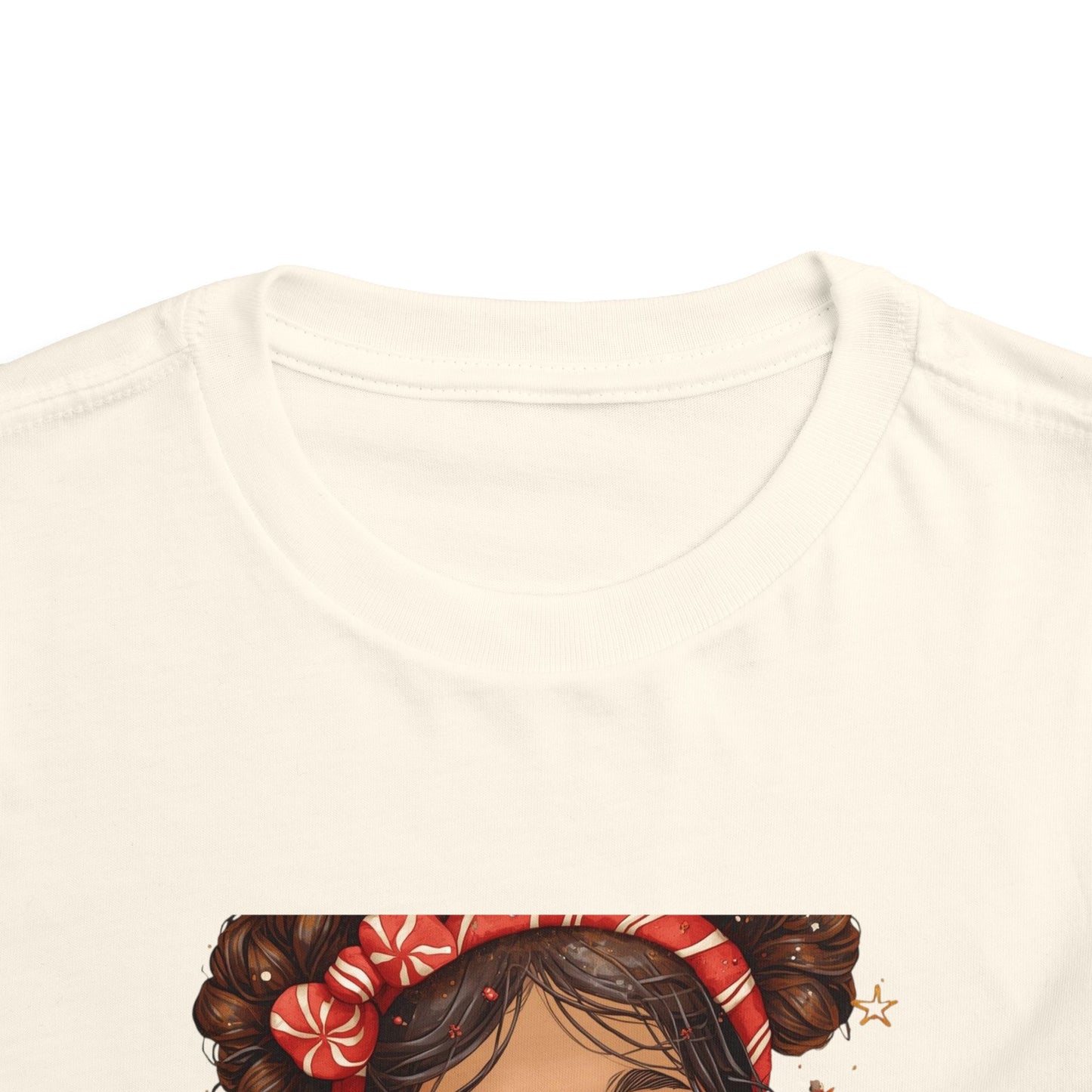 Toddler Tee — Cute Girl Holding Hot Cocoa Illustration (Holiday Cozy Kids Shirt)