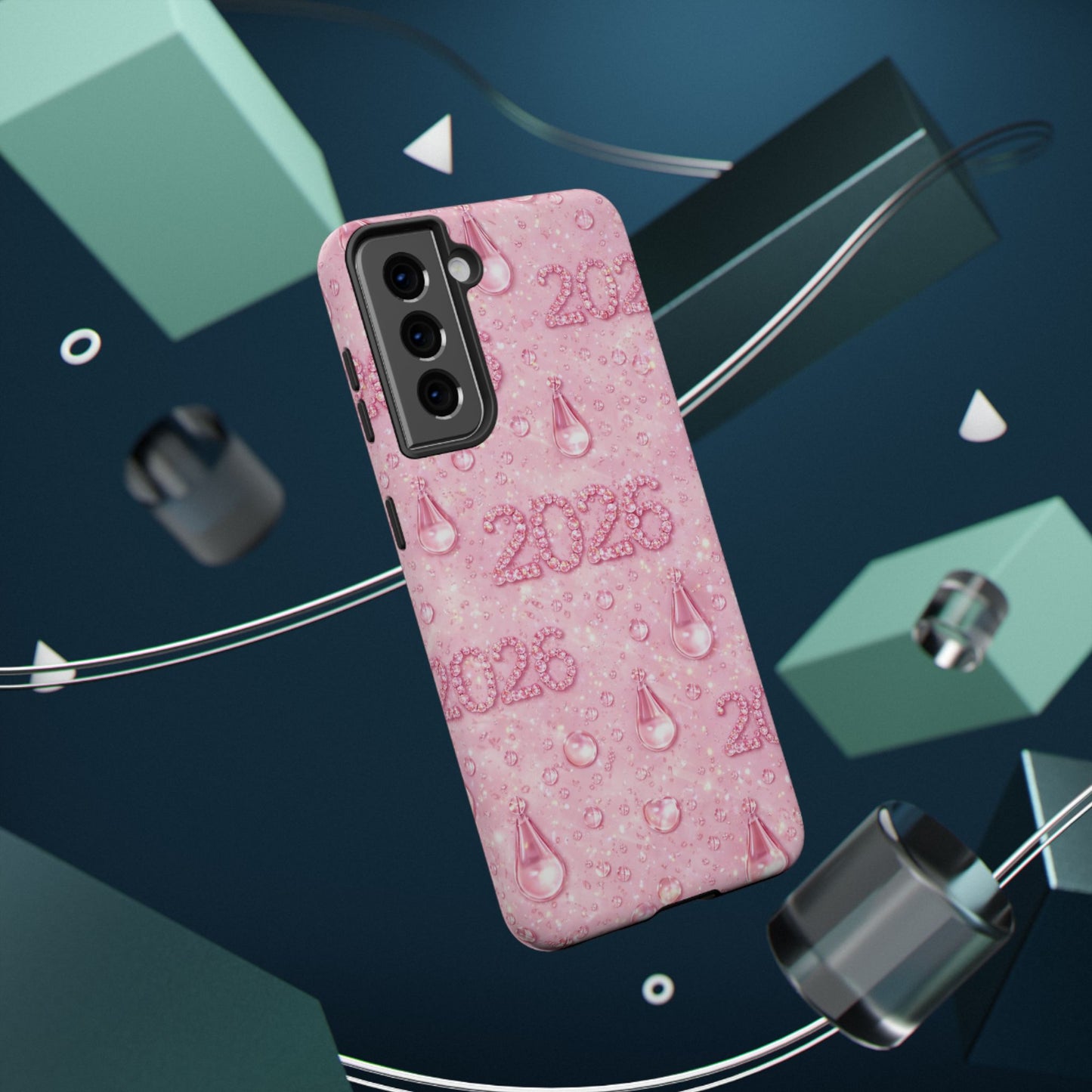 2026 Pink Waterdrop Phone Case — Impact-Resistant Protective Cover