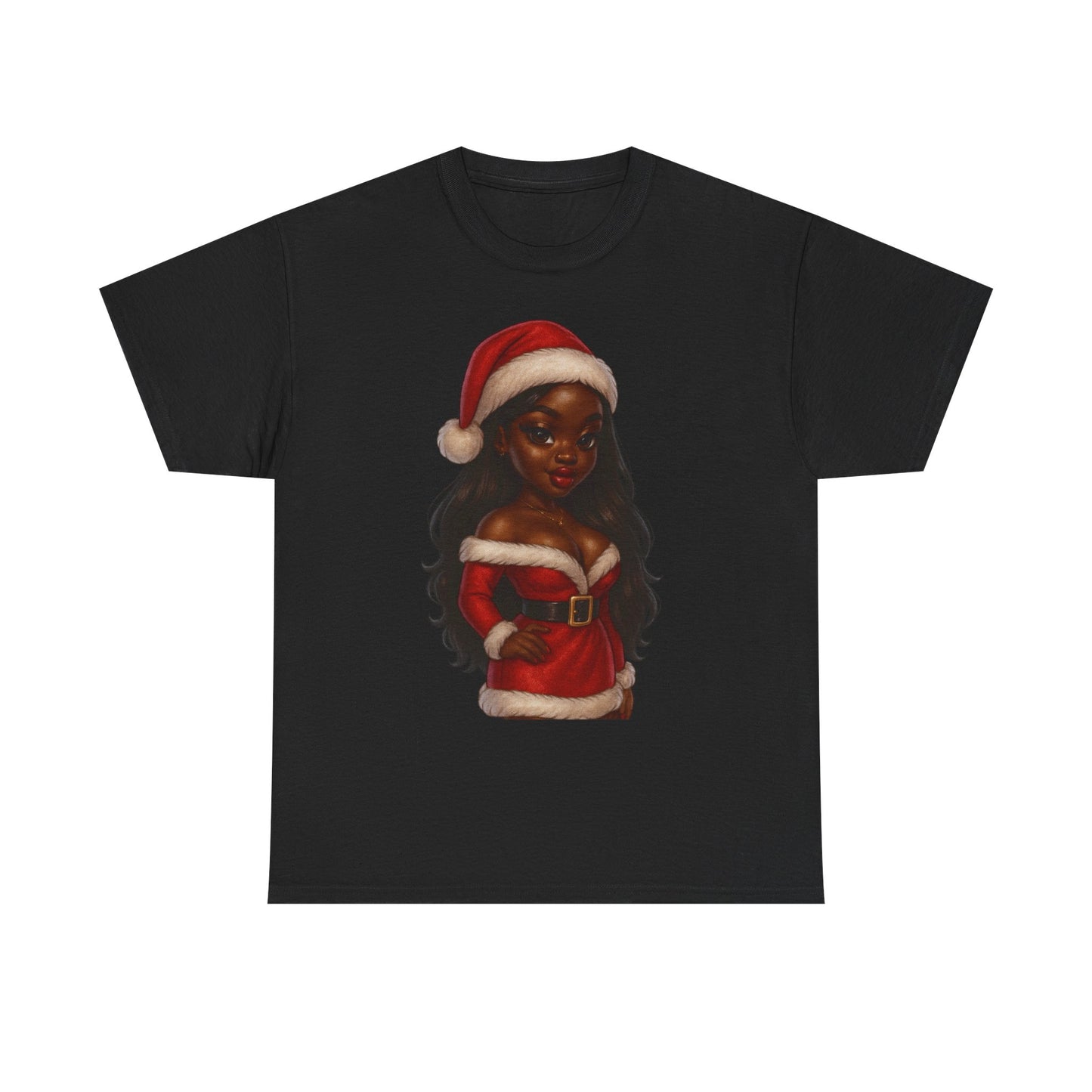 Santa Girl Christmas T‑Shirt — Festive Black Santa Claus Costume Tee