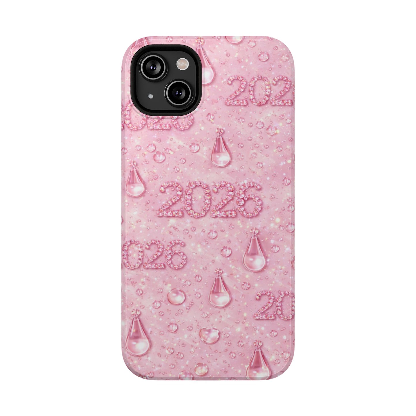2026 Pink Waterdrop Phone Case — Impact-Resistant Protective Cover