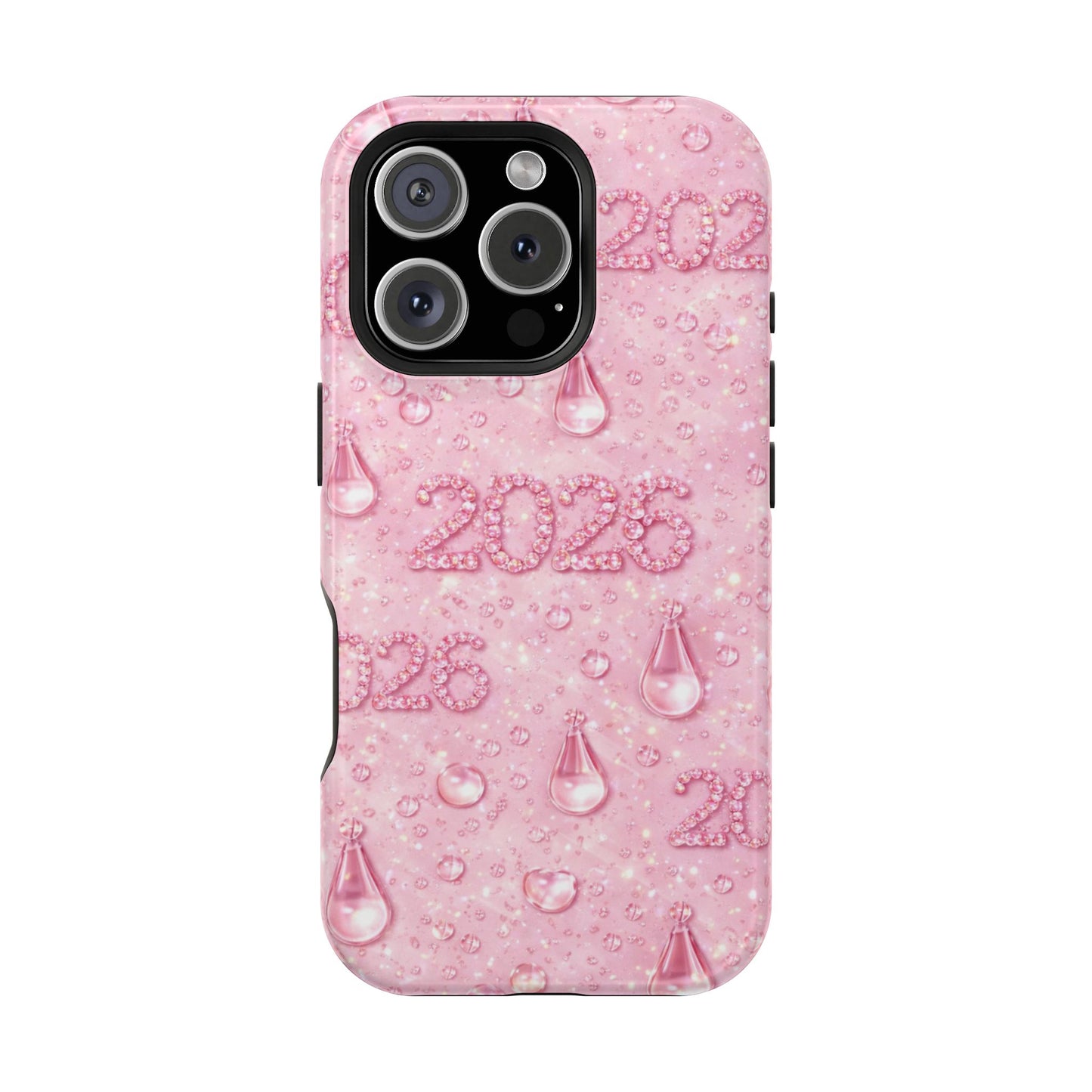 2026 Pink Waterdrop Phone Case — Impact-Resistant Protective Cover
