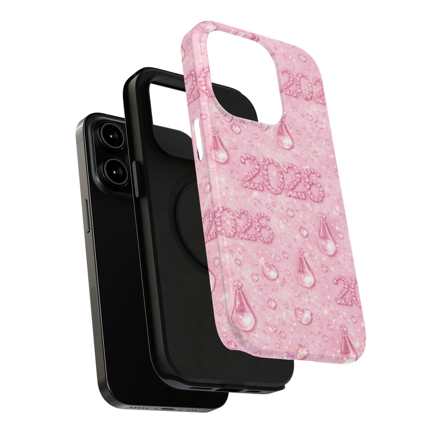 2026 Pink Waterdrop Phone Case — Impact-Resistant Protective Cover