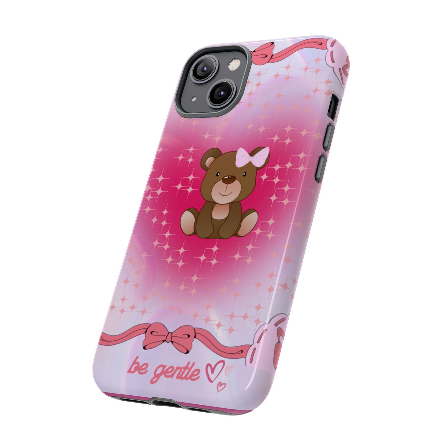 Cute Bear iPhone Case - 'Be Gentle' Design for Kids & Animal Lovers