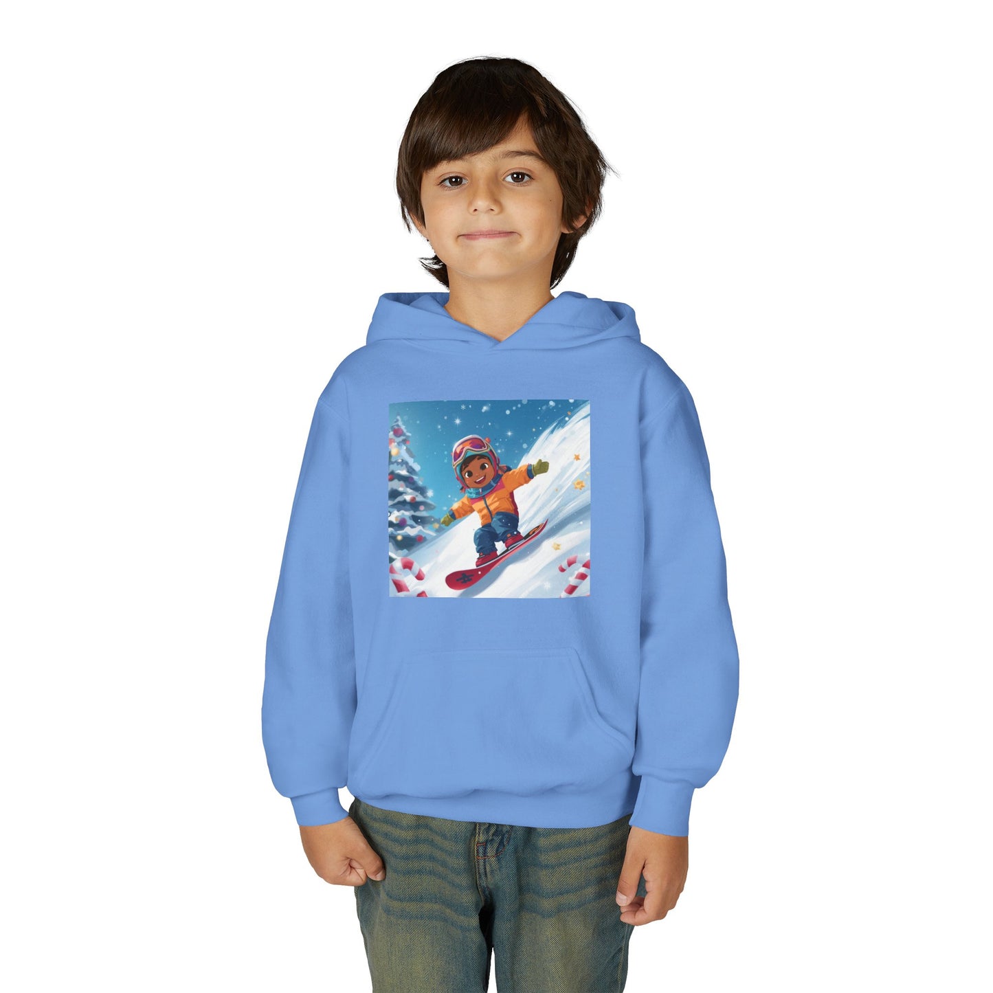 Kids Snowboarding Hoodie — Cute Winter Snow Kid Graphic Sweatshirt