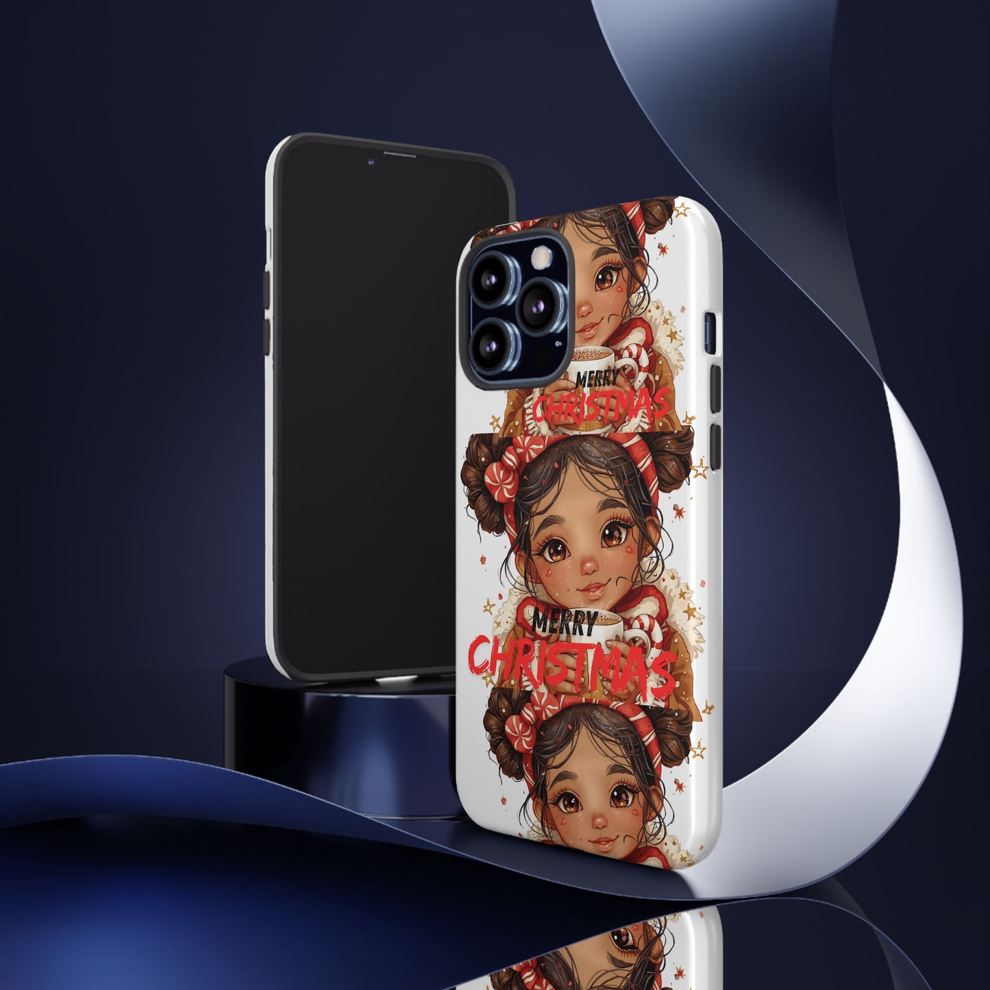 Christmas Girl Phone Case — "Merry Christmas" Cute Holiday Phone Cover