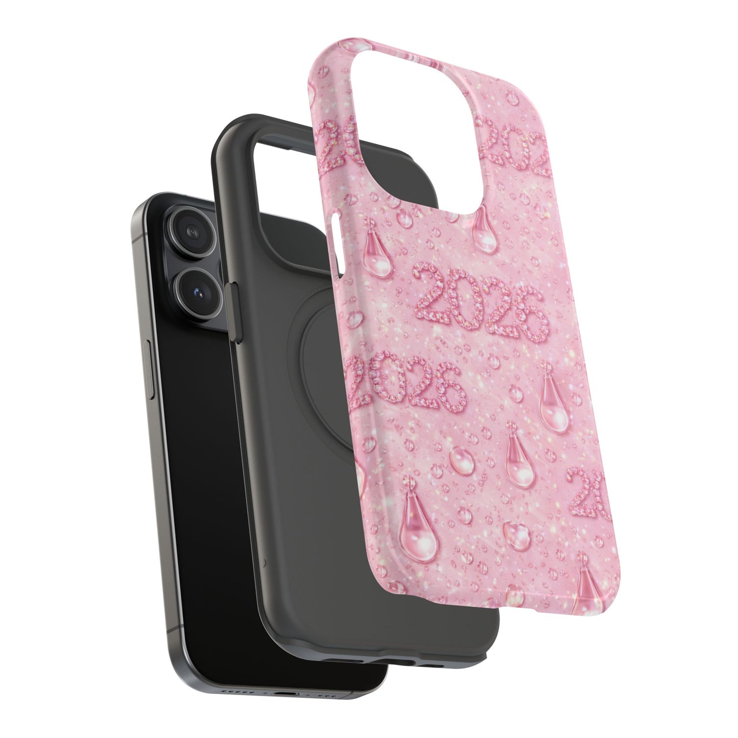 2026 Pink Waterdrop Phone Case — Impact-Resistant Protective Cover