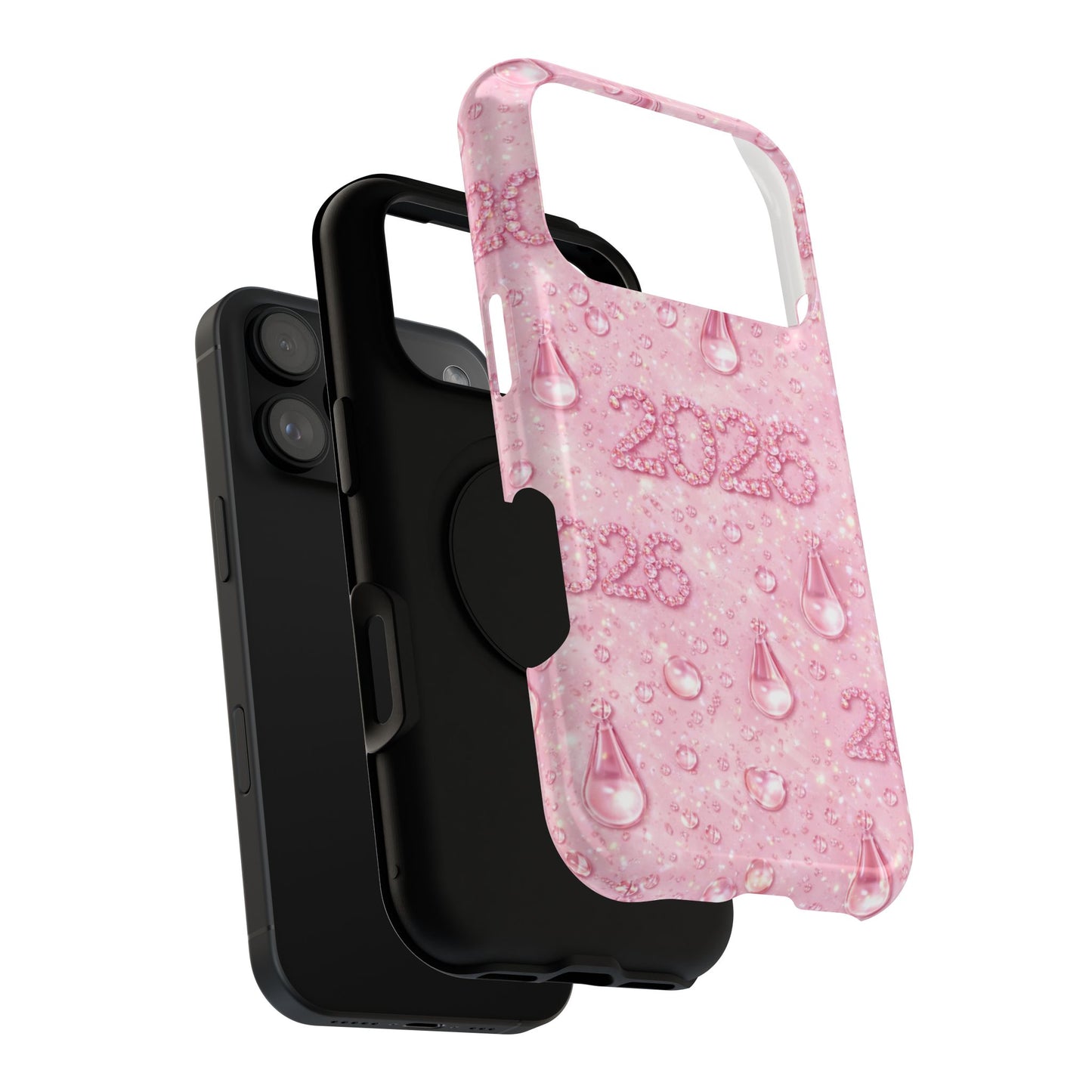 2026 Pink Waterdrop Phone Case — Impact-Resistant Protective Cover