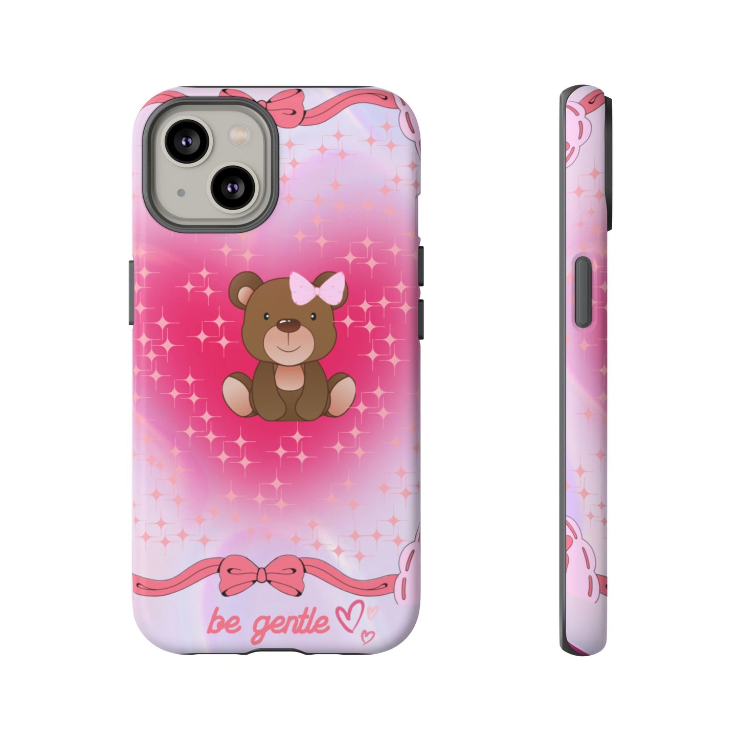 Cute Bear iPhone Case - 'Be Gentle' Design for Kids & Animal Lovers