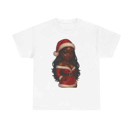 Santa Girl Christmas T‑Shirt — Festive Black Santa Claus Costume Tee