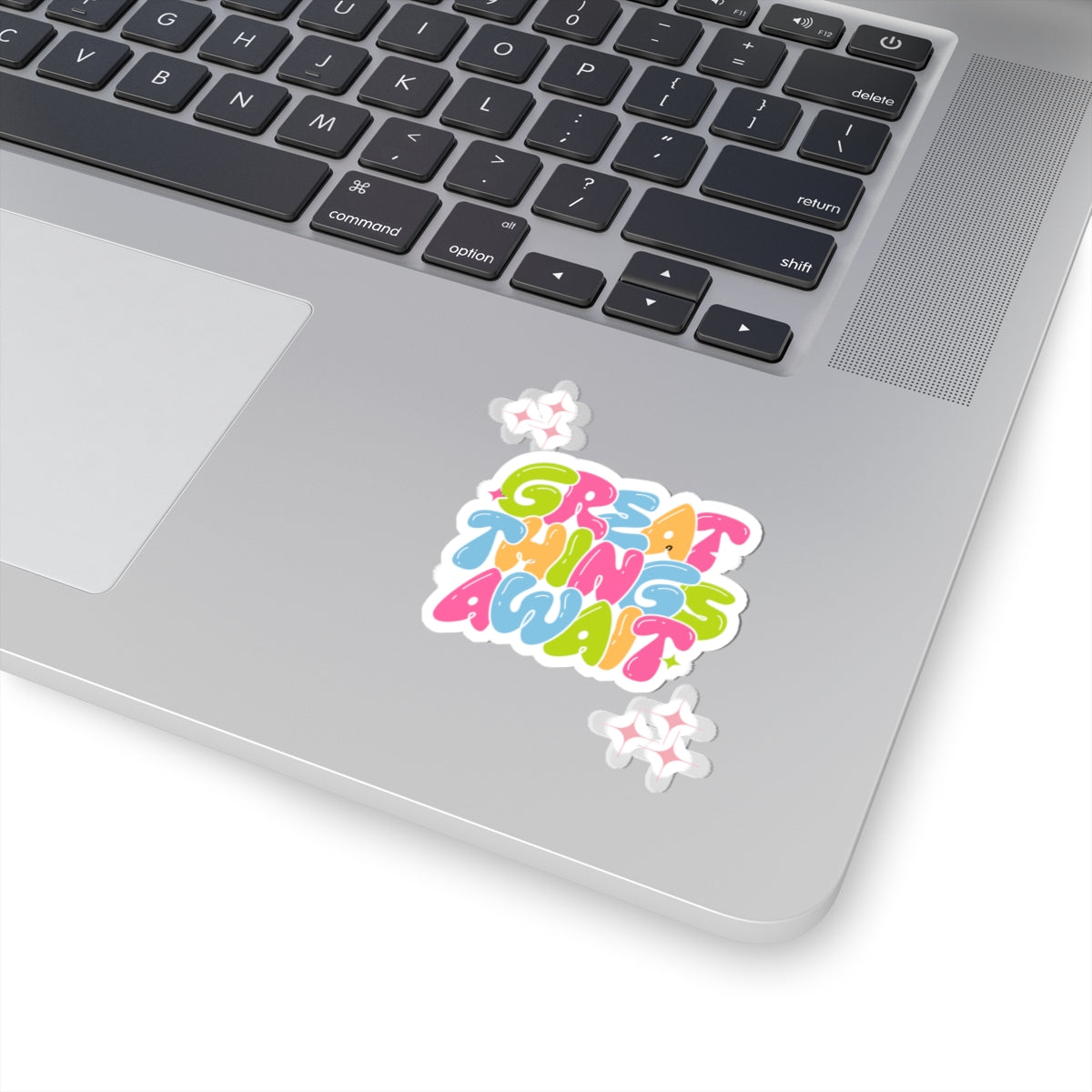 Colorful 'Great Things Await' Kiss-Cut Stickers for Positive Vibes