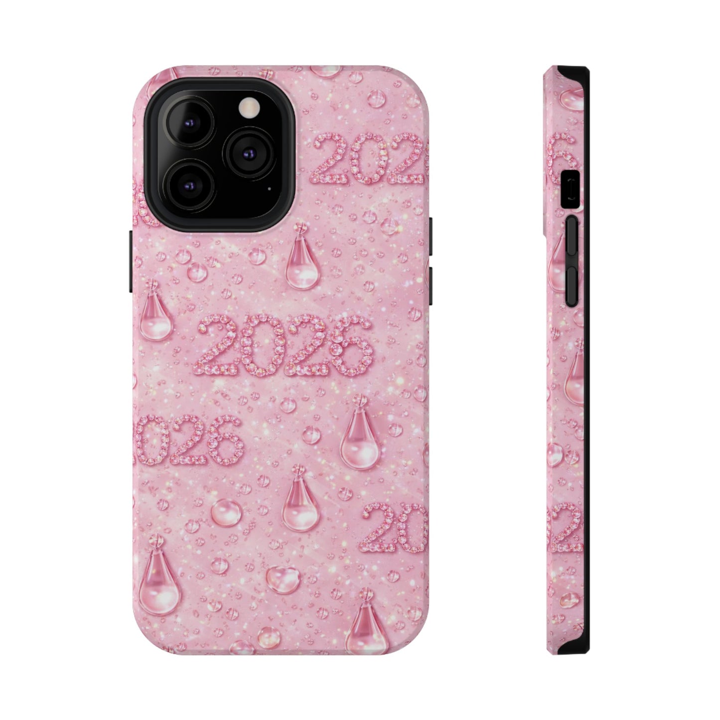 2026 Pink Waterdrop Phone Case — Impact-Resistant Protective Cover