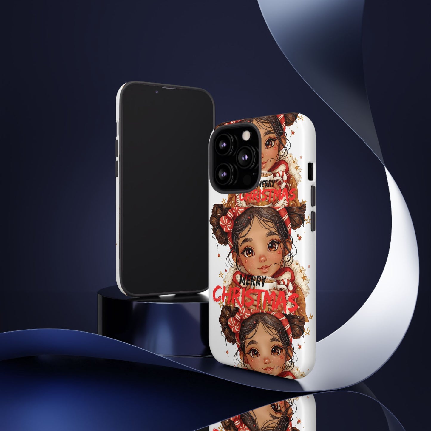 Christmas Girl Phone Case — "Merry Christmas" Cute Holiday Phone Cover