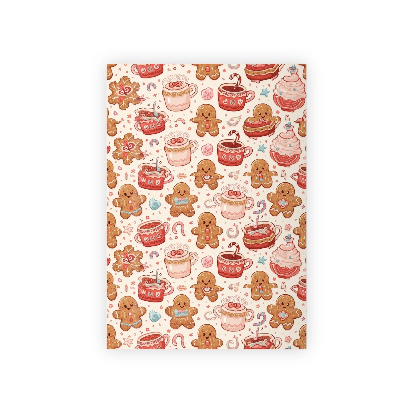 Gingerbread & Cocoa Gift Wrap Roll — Festive Holiday Wrapping Paper