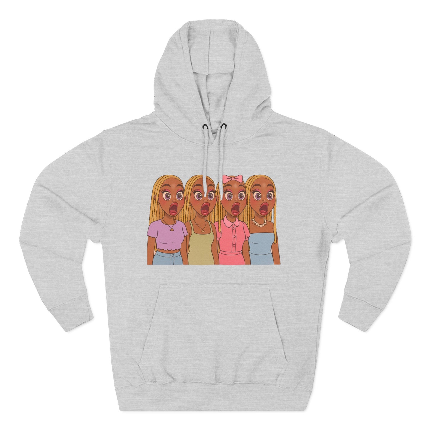 The Shocked BestiesFleece Hoodie with Three-Panel Design