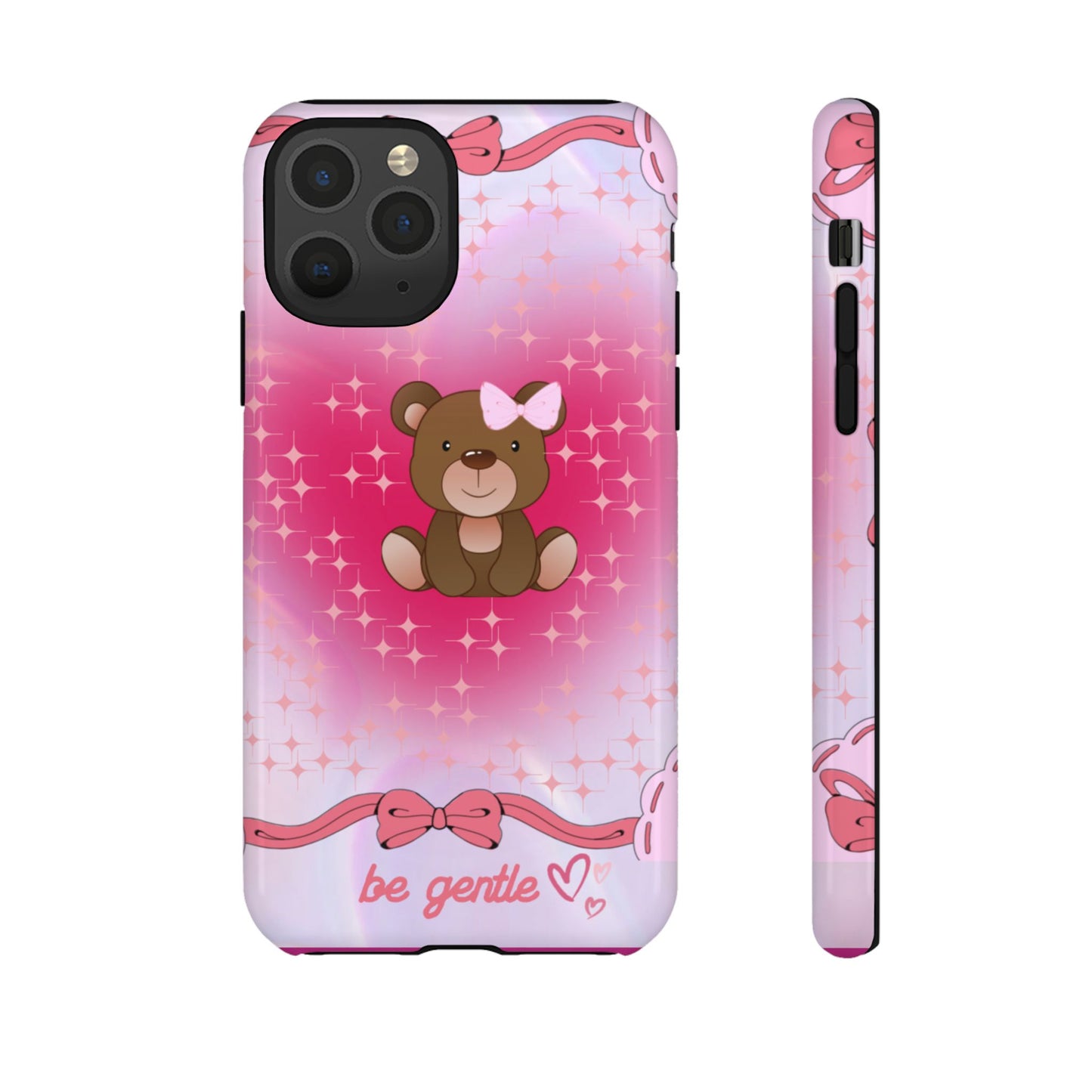 Cute Bear iPhone Case - 'Be Gentle' Design for Kids & Animal Lovers
