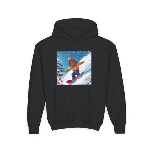 Kids Snowboarding Hoodie — Cute Winter Snow Kid Graphic Sweatshirt