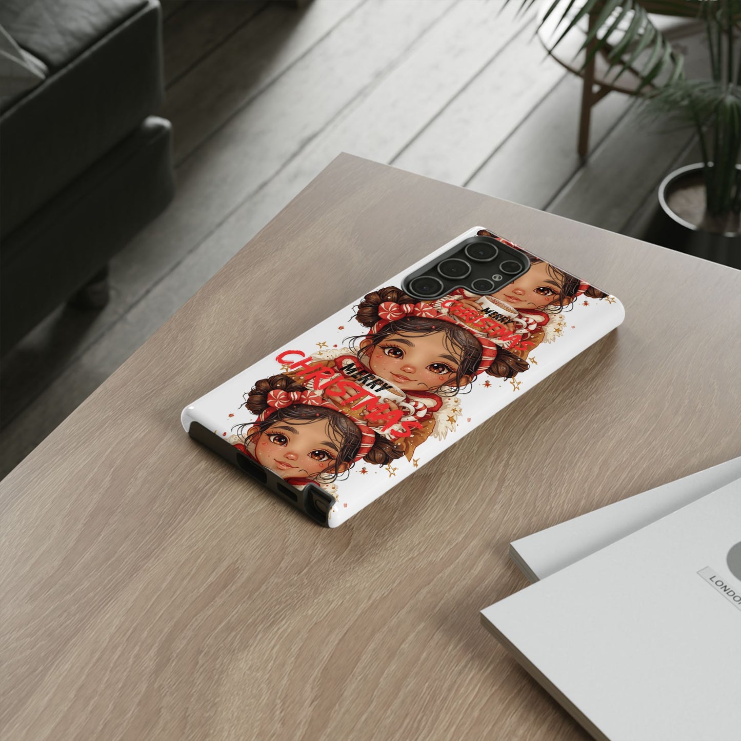 Christmas Girl Phone Case — "Merry Christmas" Cute Holiday Phone Cover