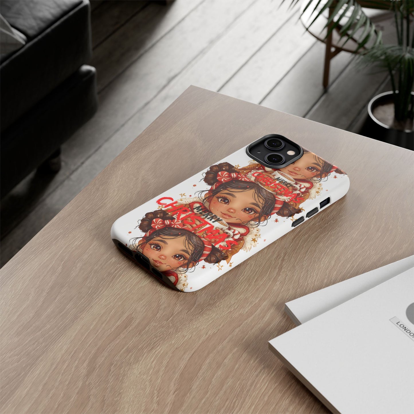 Christmas Girl Phone Case — "Merry Christmas" Cute Holiday Phone Cover