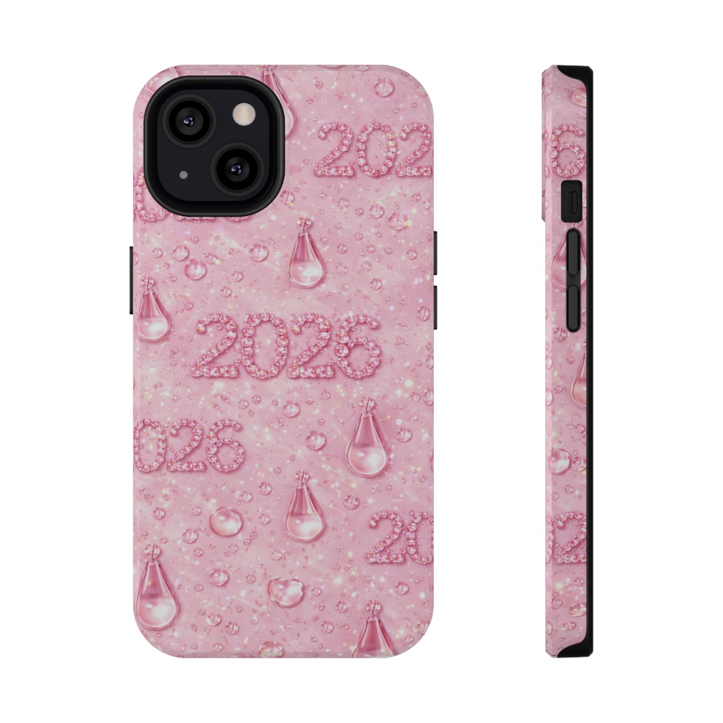 2026 Pink Waterdrop Phone Case — Impact-Resistant Protective Cover