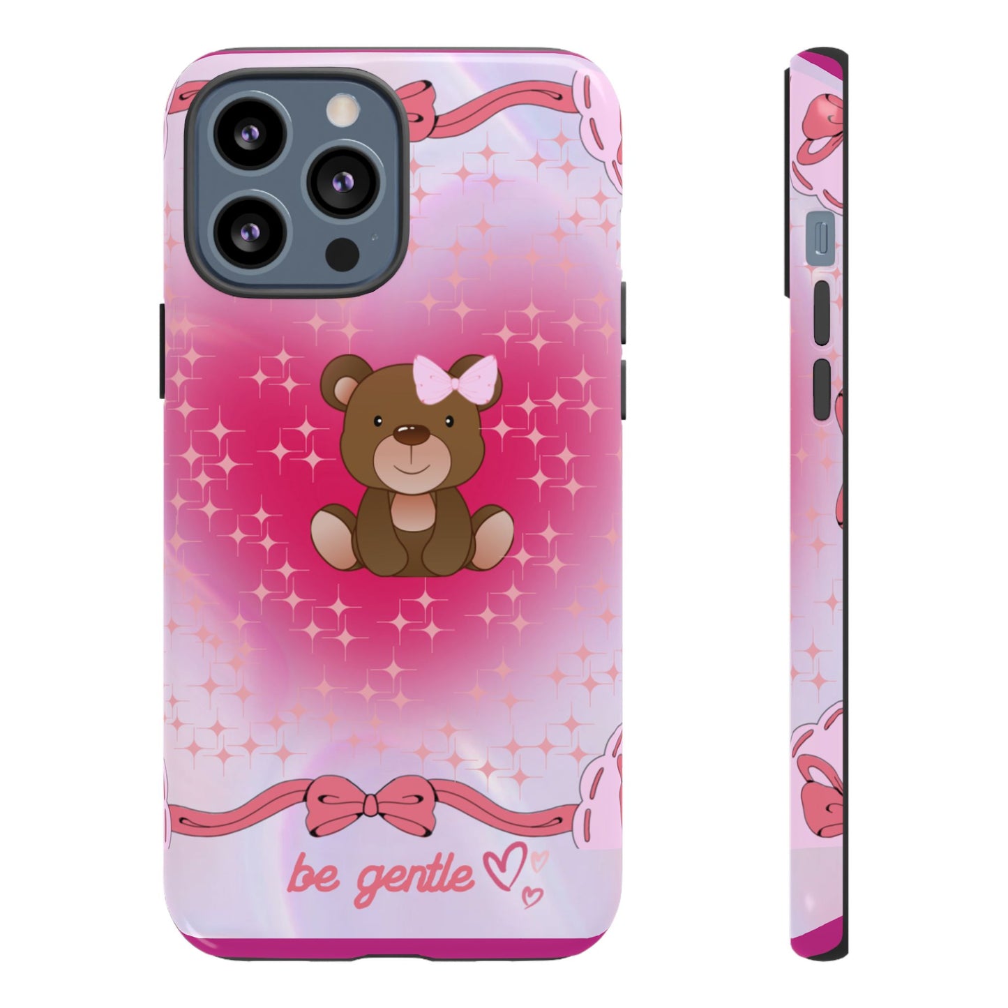 Cute Bear iPhone Case - 'Be Gentle' Design for Kids & Animal Lovers