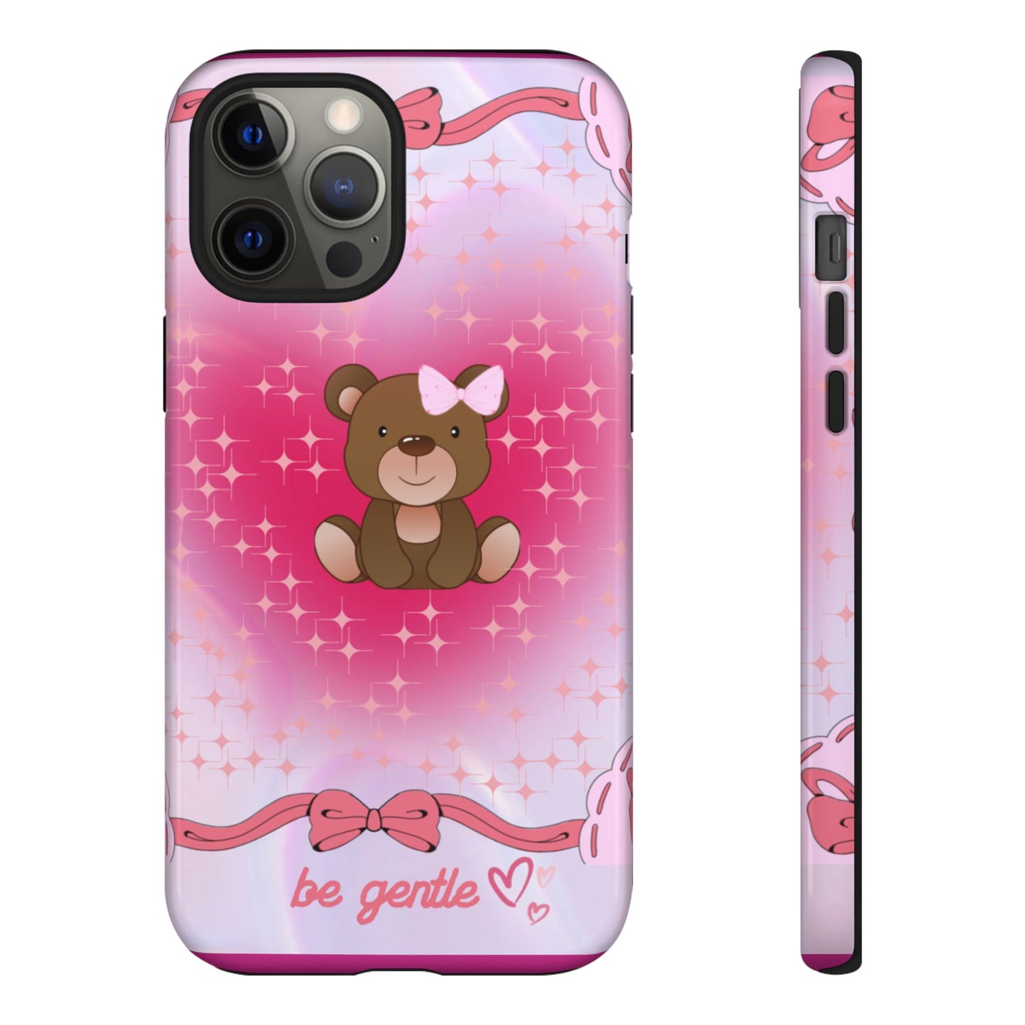 Cute Bear iPhone Case - 'Be Gentle' Design for Kids & Animal Lovers