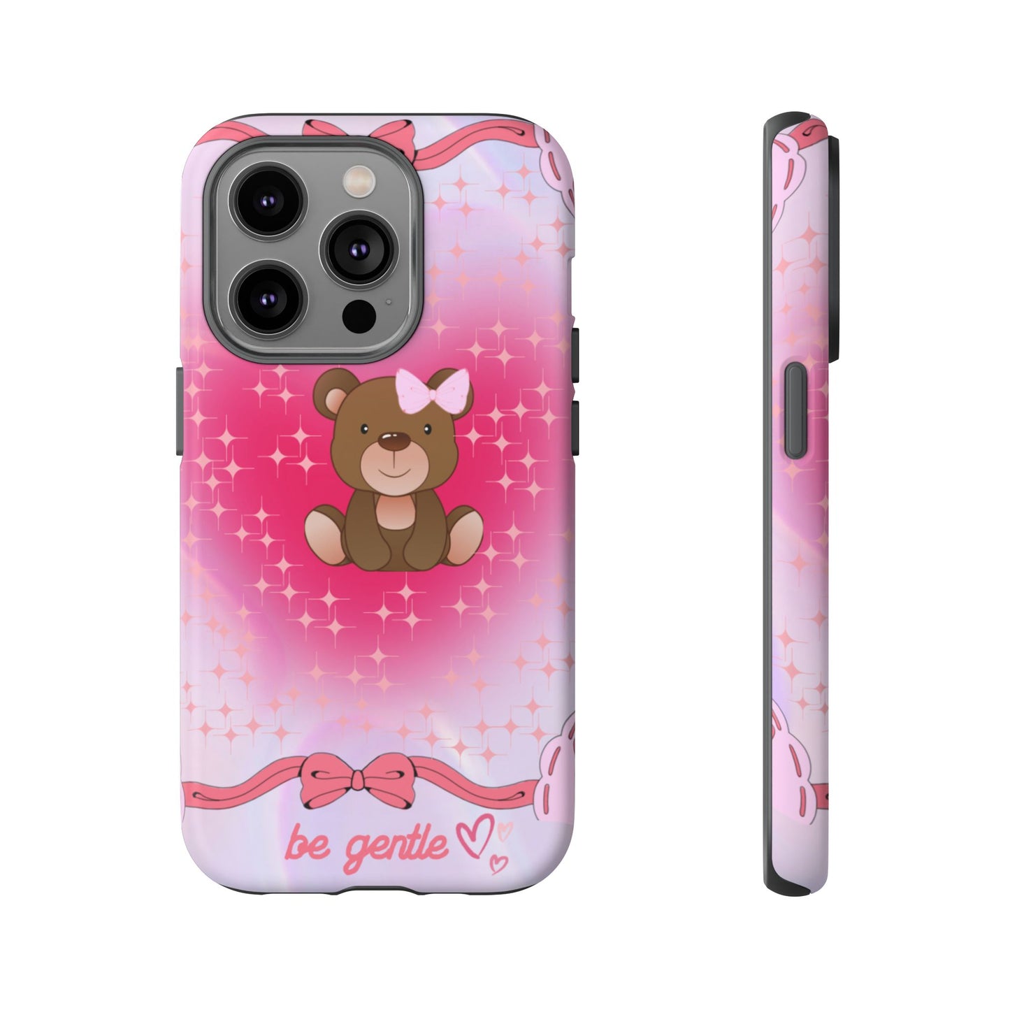 Cute Bear iPhone Case - 'Be Gentle' Design for Kids & Animal Lovers
