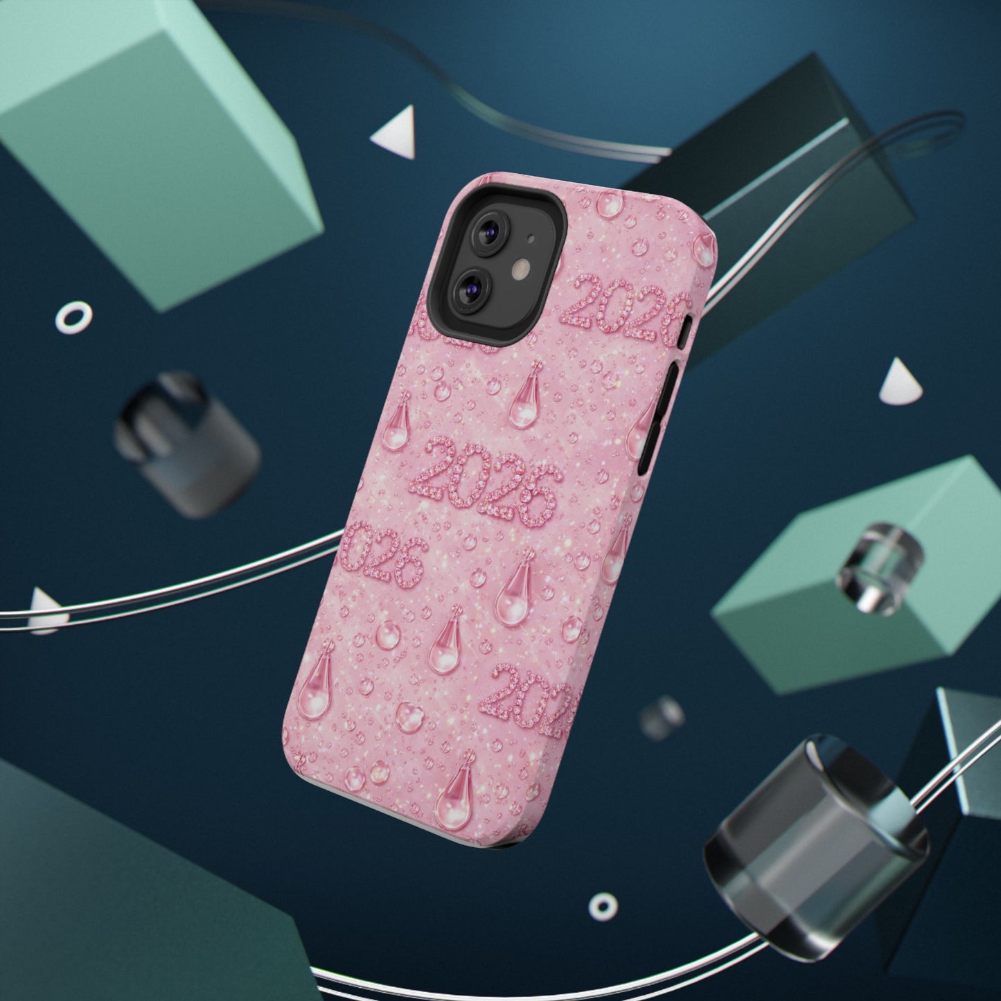 2026 Pink Waterdrop Phone Case — Impact-Resistant Protective Cover