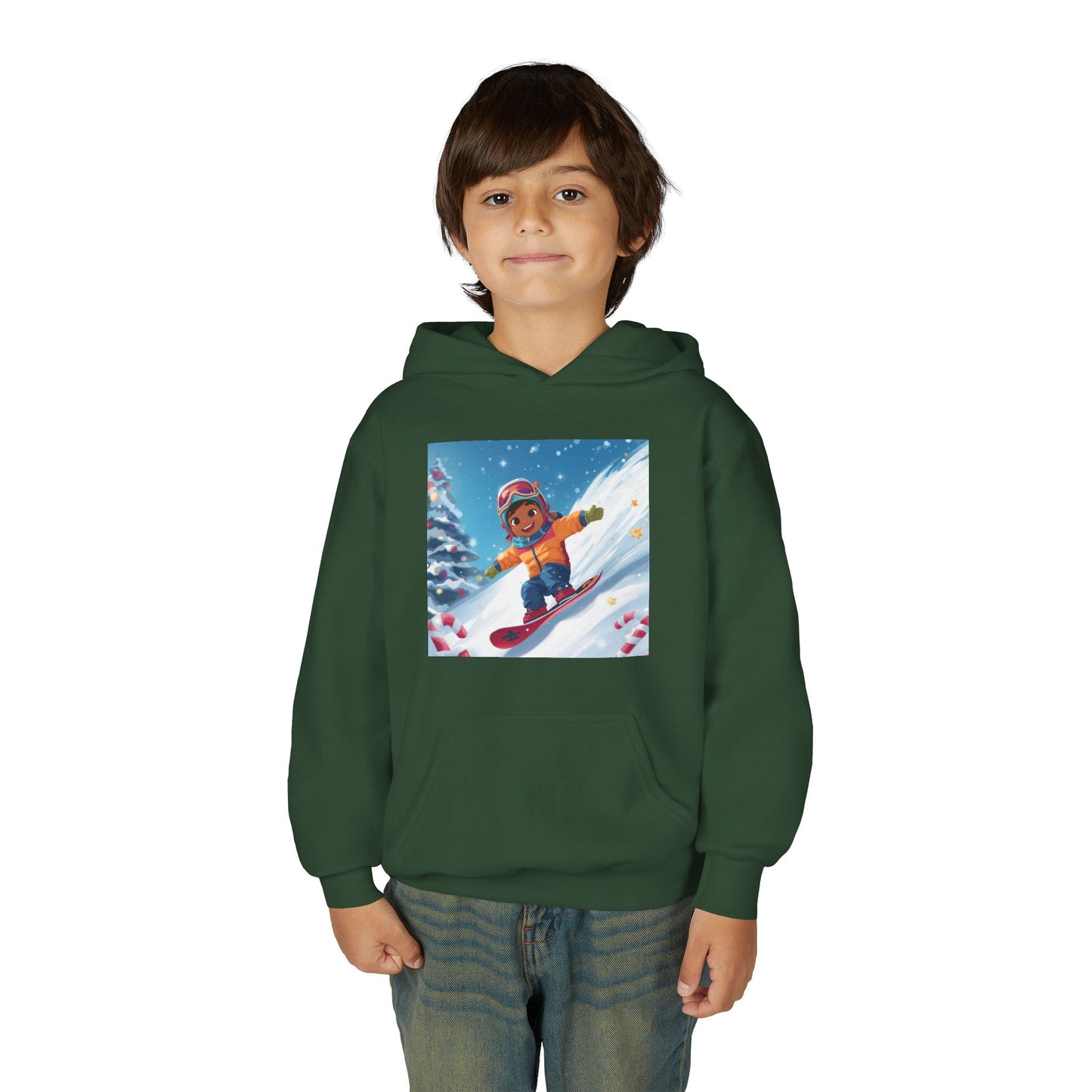 Kids Snowboarding Hoodie — Cute Winter Snow Kid Graphic Sweatshirt