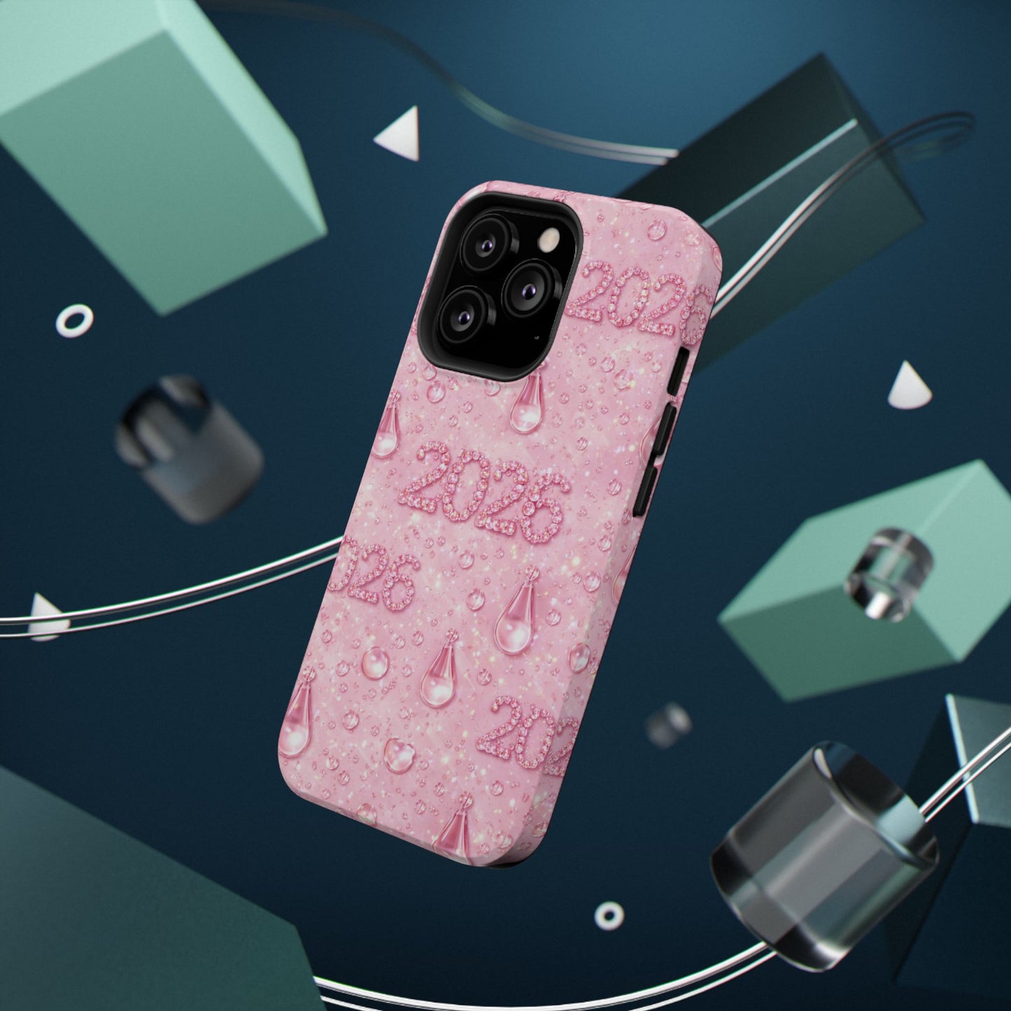 2026 Pink Waterdrop Phone Case — Impact-Resistant Protective Cover