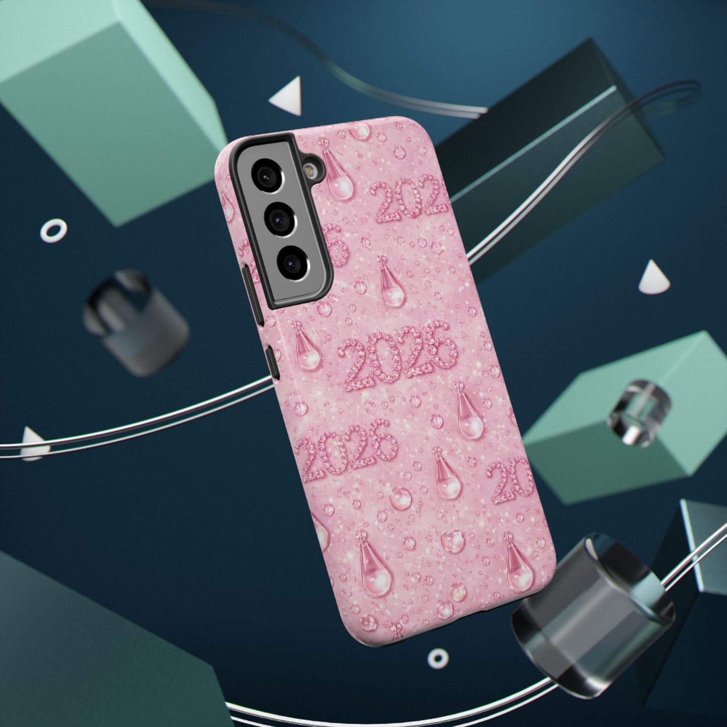 2026 Pink Waterdrop Phone Case — Impact-Resistant Protective Cover