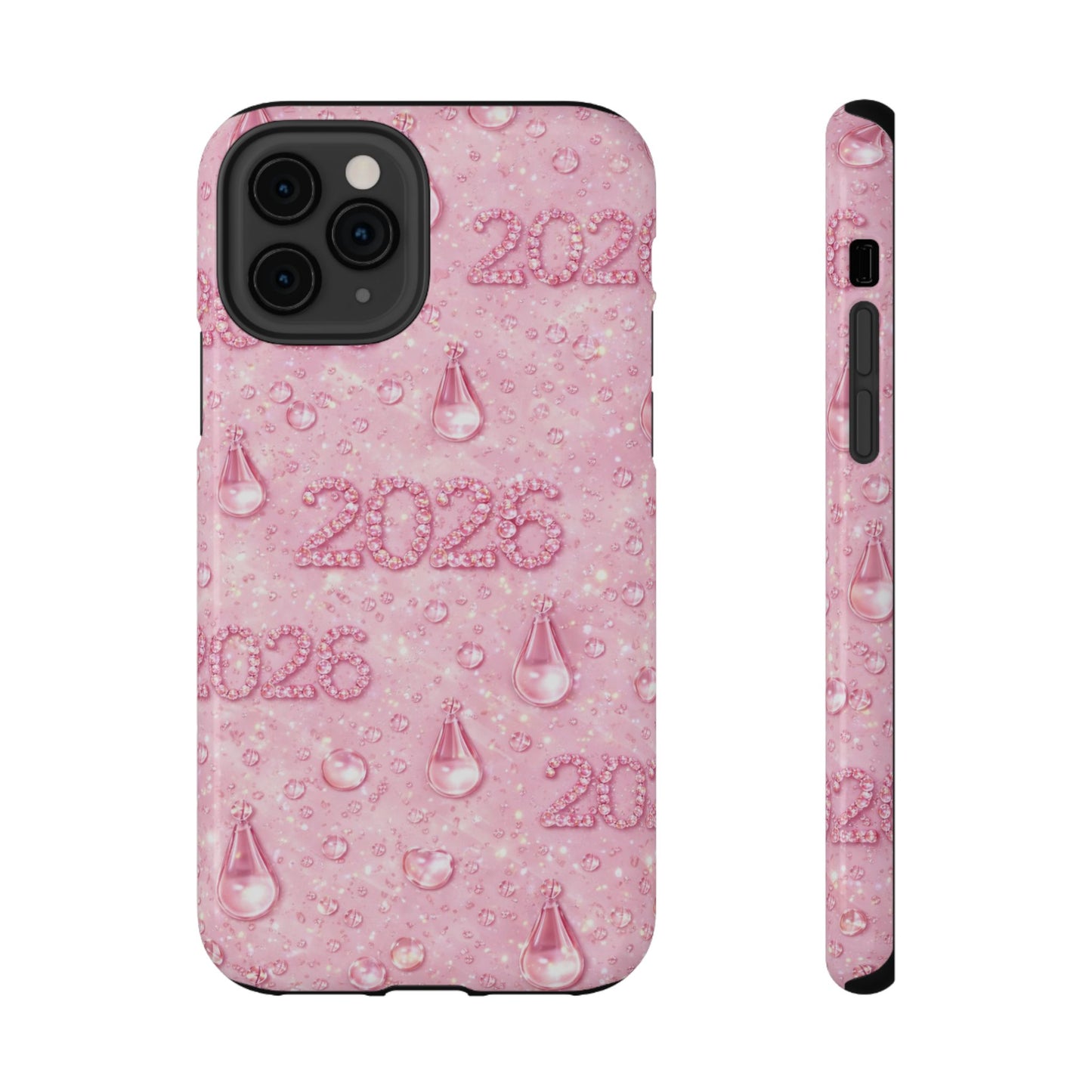 2026 Pink Waterdrop Phone Case — Impact-Resistant Protective Cover
