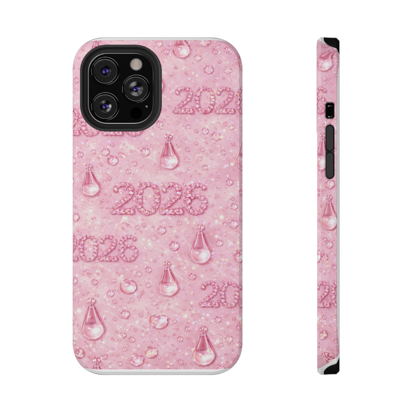 2026 Pink Waterdrop Phone Case — Impact-Resistant Protective Cover