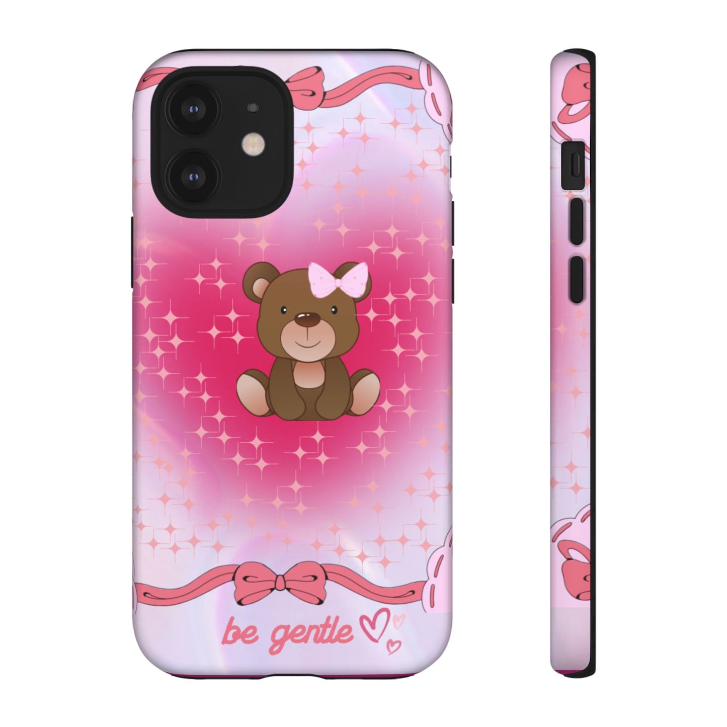 Cute Bear iPhone Case - 'Be Gentle' Design for Kids & Animal Lovers