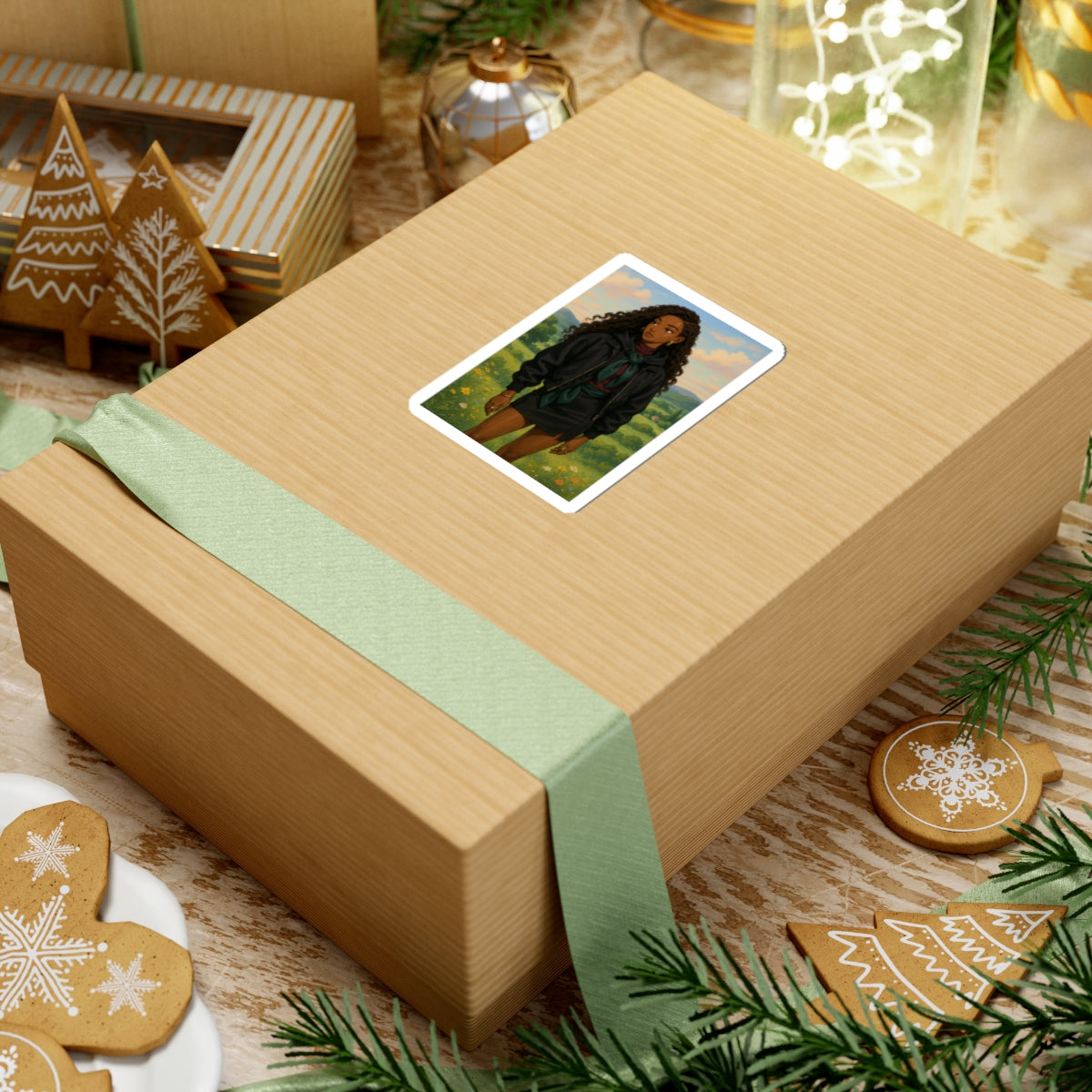 Stylish Kiss-Cut Stickers - Trendy Fashion Illustration Perfect for Laptops & Journals