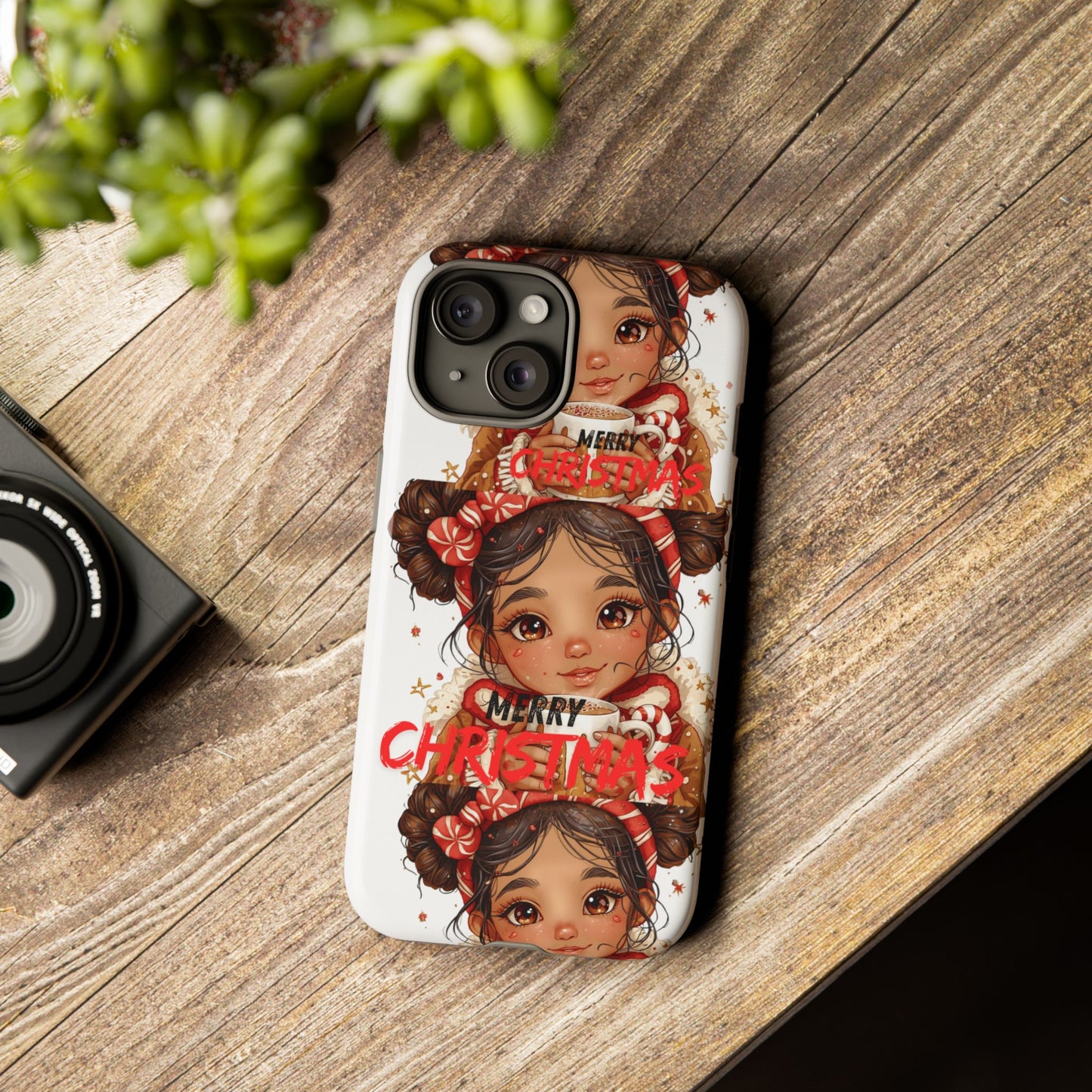Christmas Girl Phone Case — "Merry Christmas" Cute Holiday Phone Cover