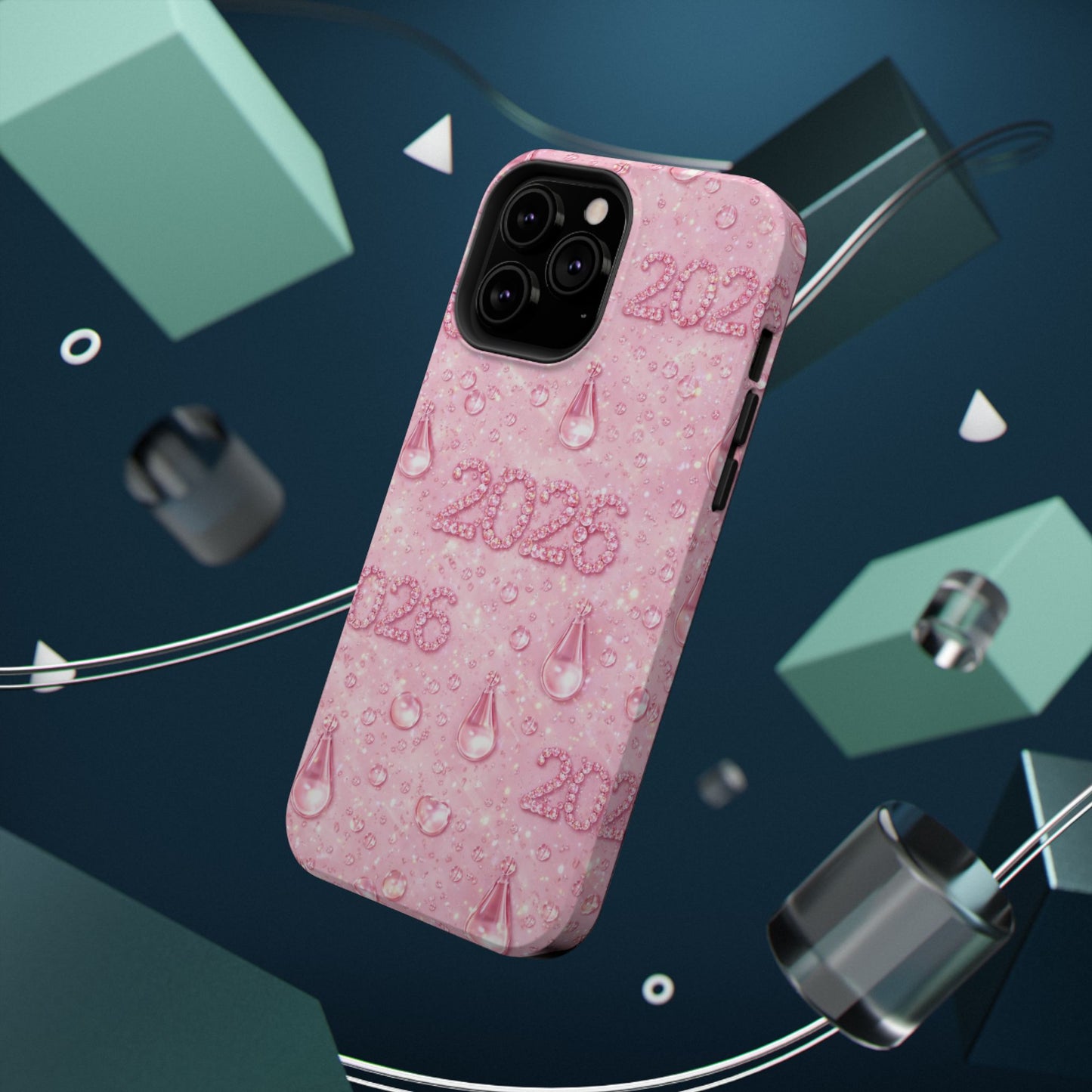 2026 Pink Waterdrop Phone Case — Impact-Resistant Protective Cover