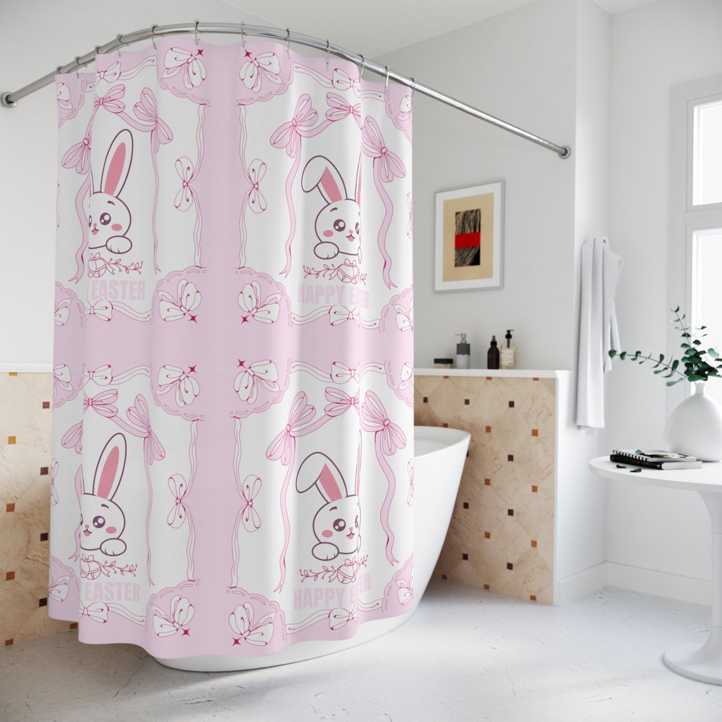 Happy Bunny Easter Shower Curtain