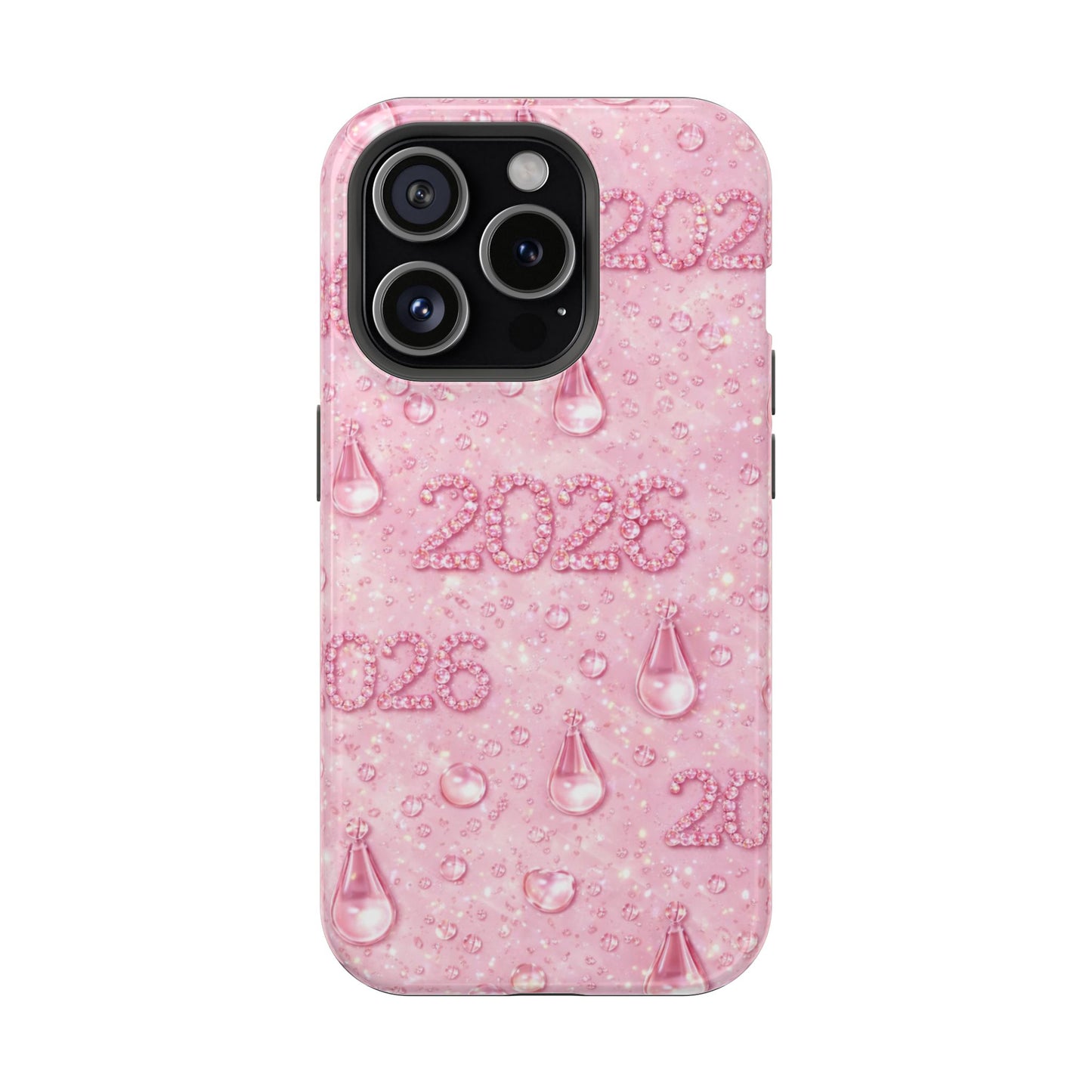 2026 Pink Waterdrop Phone Case — Impact-Resistant Protective Cover