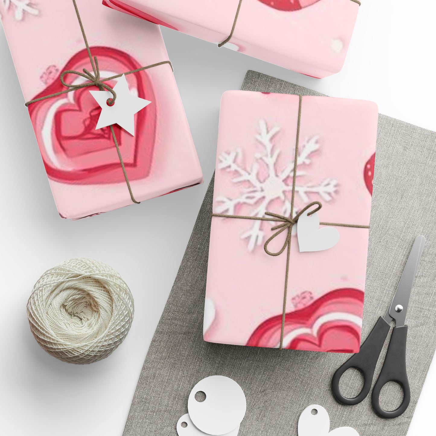 Pink Candy Cane Christmas Wrapping Paper \
