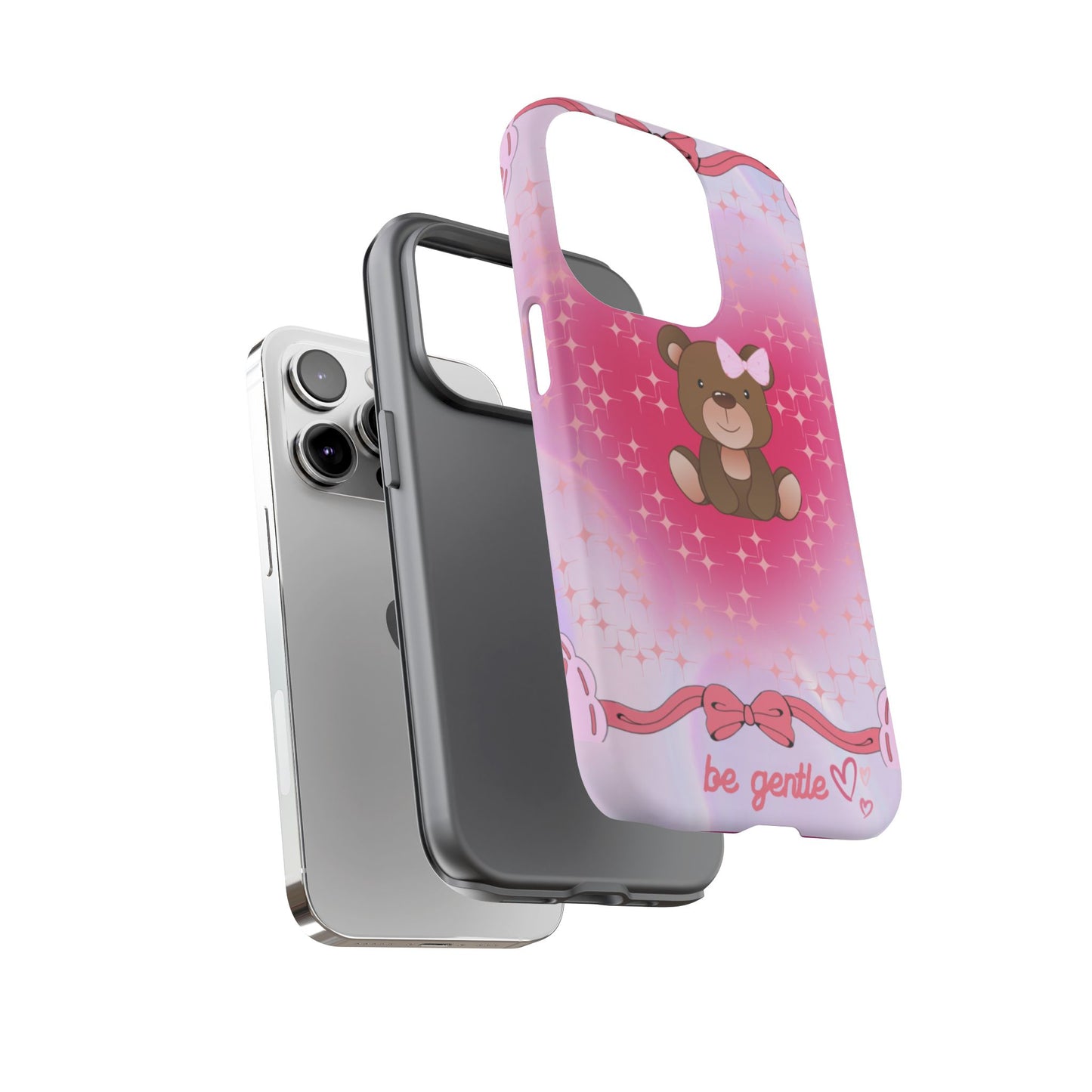 Cute Bear iPhone Case - 'Be Gentle' Design for Kids & Animal Lovers