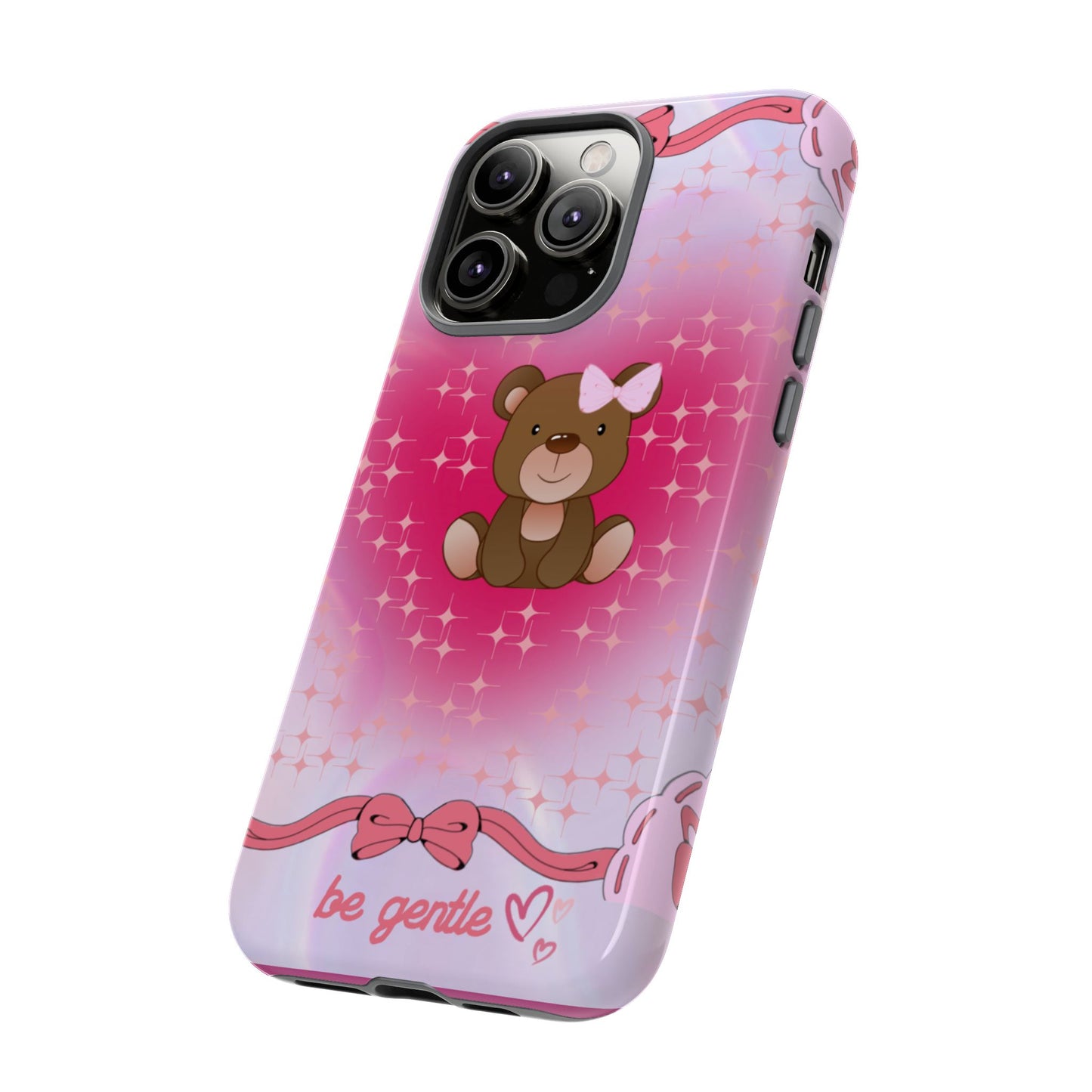 Cute Bear iPhone Case - 'Be Gentle' Design for Kids & Animal Lovers