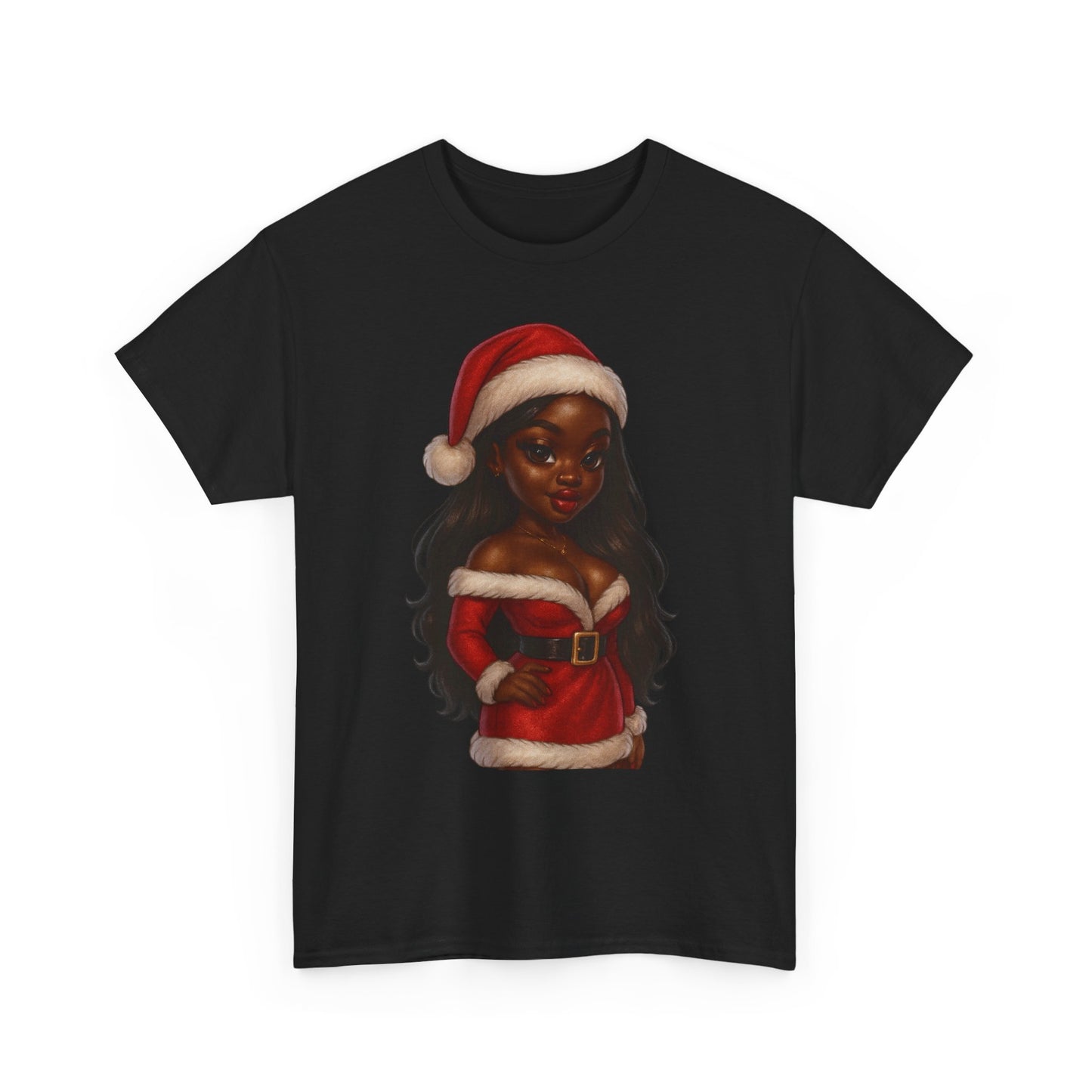 Santa Girl Christmas T‑Shirt — Festive Black Santa Claus Costume Tee