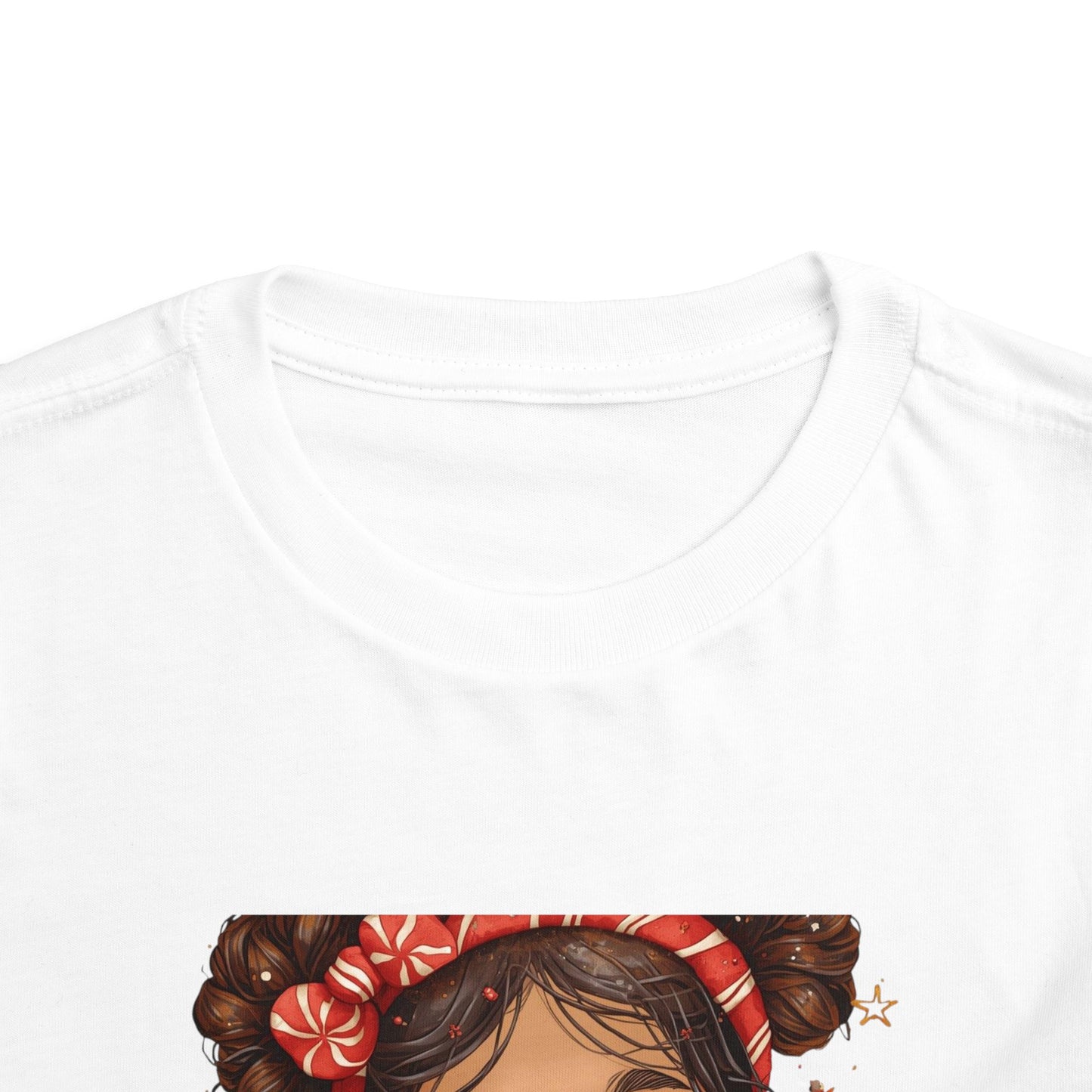 Toddler Tee — Cute Girl Holding Hot Cocoa Illustration (Holiday Cozy Kids Shirt)