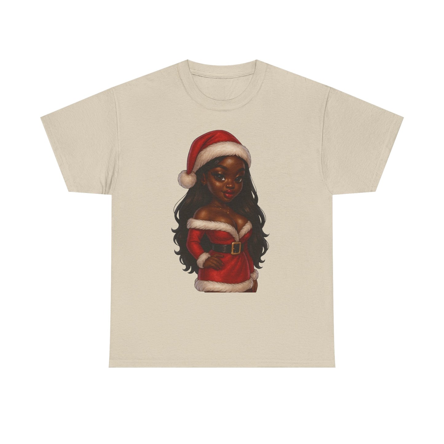 Santa Girl Christmas T‑Shirt — Festive Black Santa Claus Costume Tee