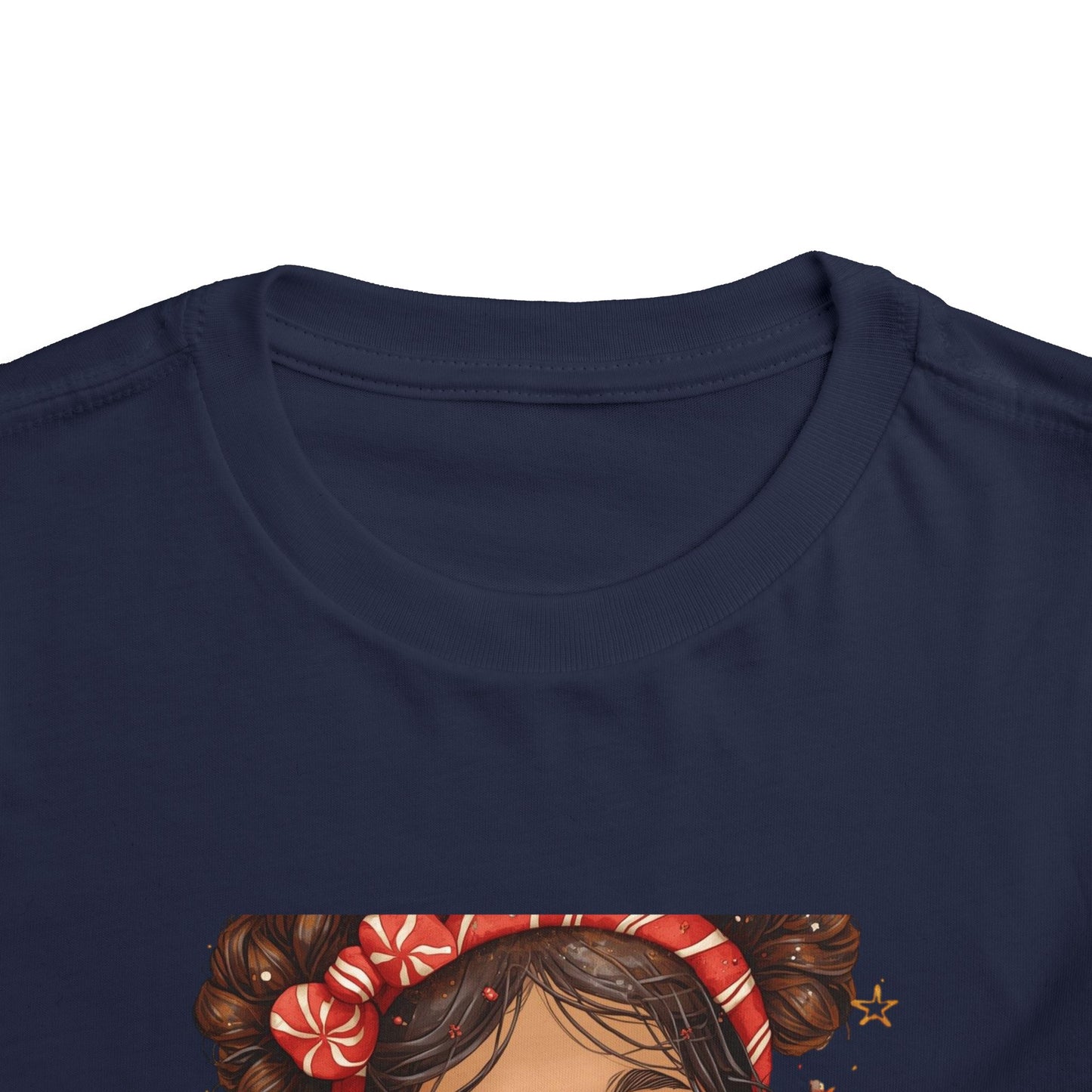 Toddler Tee — Cute Girl Holding Hot Cocoa Illustration (Holiday Cozy Kids Shirt)
